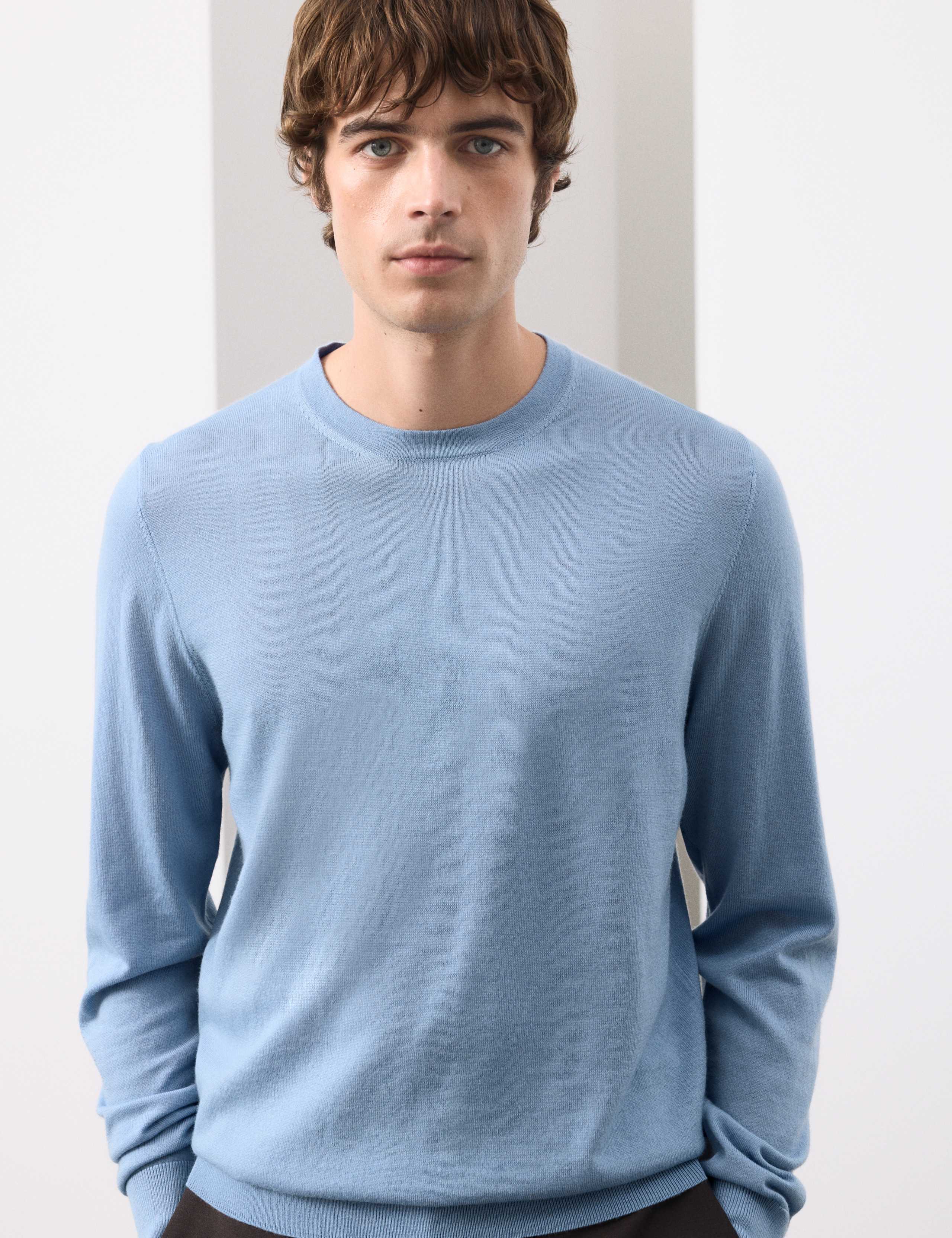 Pure Extra Fine Merino Wool Crew Neck Jumper 4 of 6