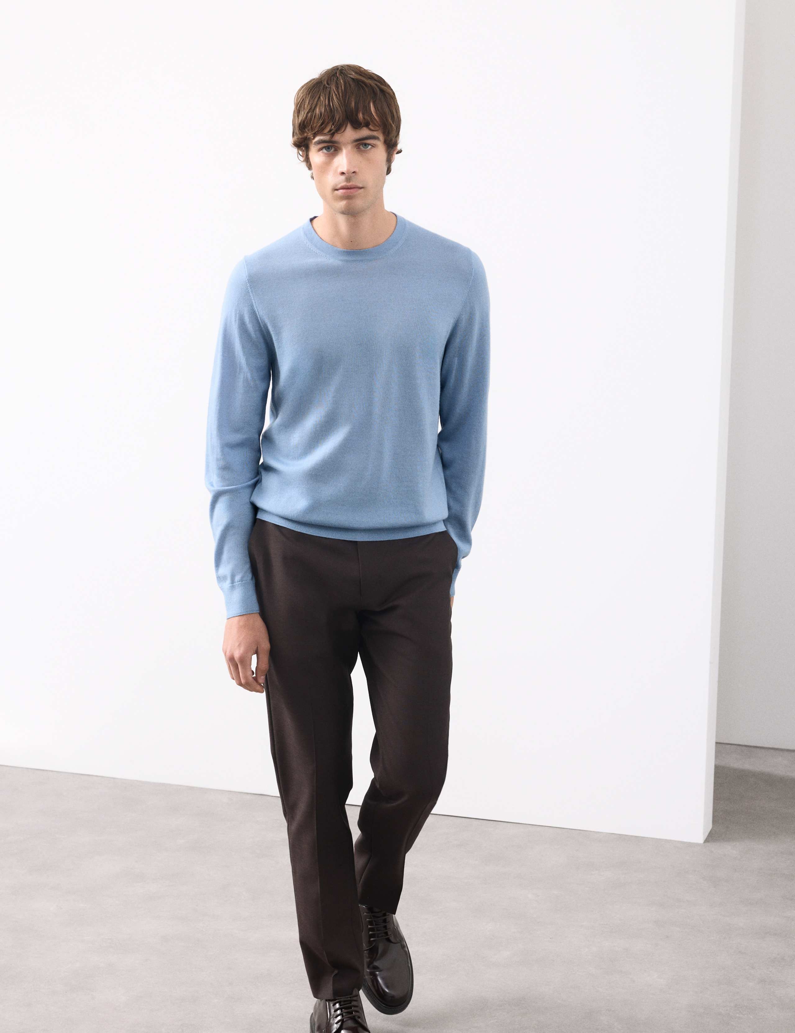 Pure Extra Fine Merino Wool Crew Neck Jumper 6 of 6