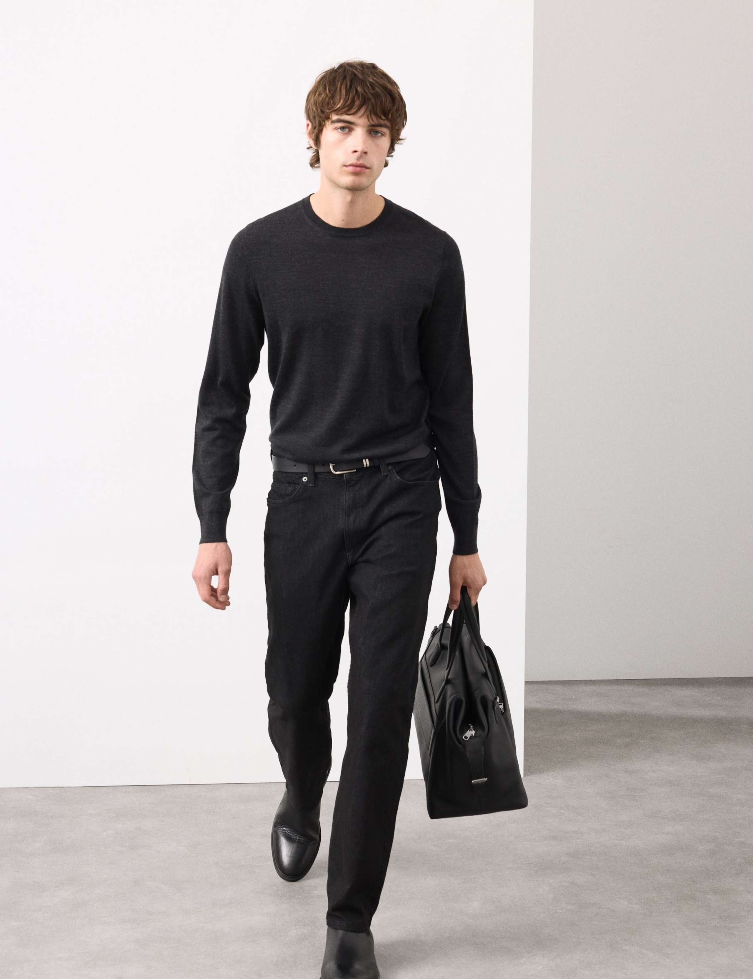 Pure Extra Fine Merino Wool Crew Neck Jumper 1 of 6