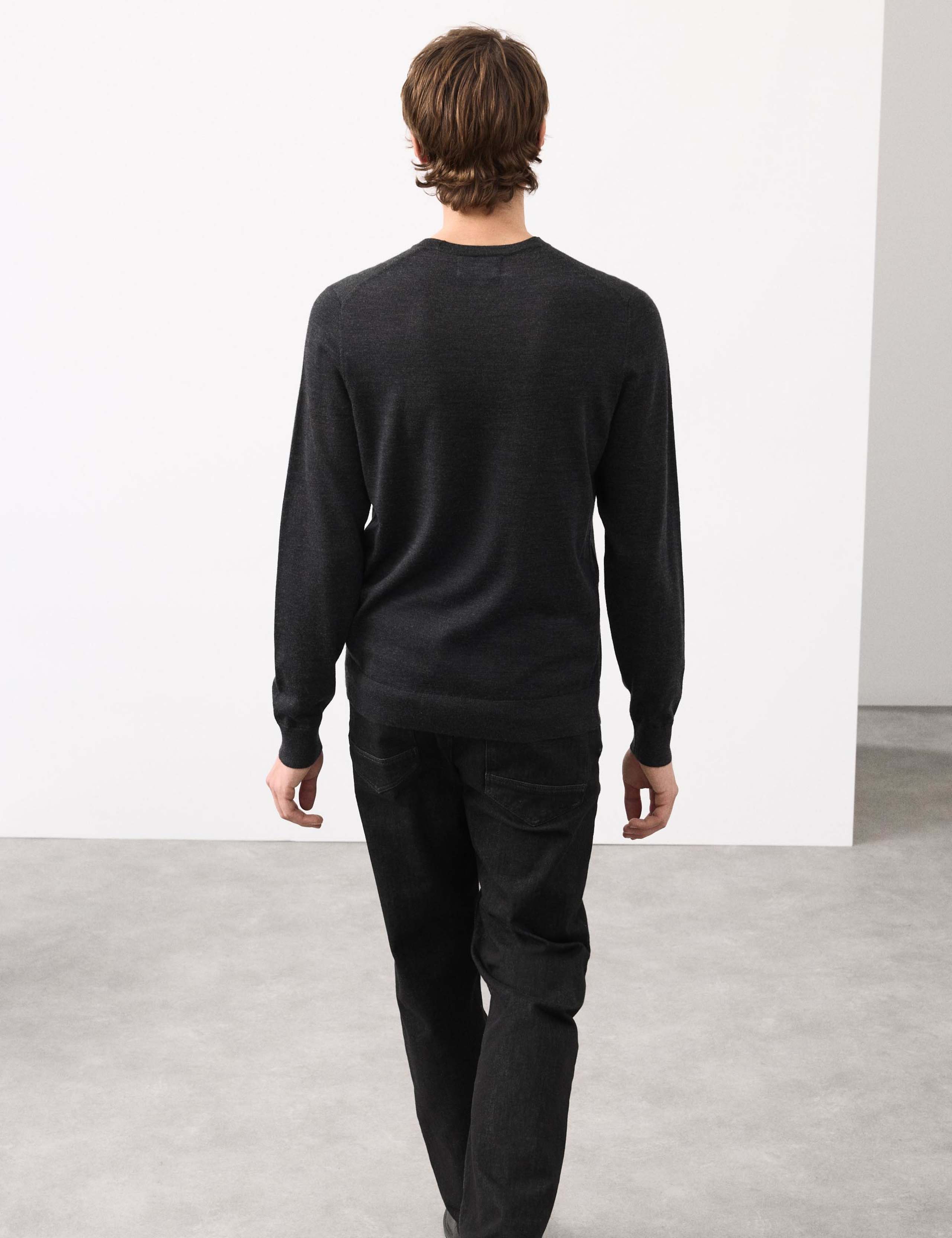 Pure Extra Fine Merino Wool Crew Neck Jumper 5 of 6