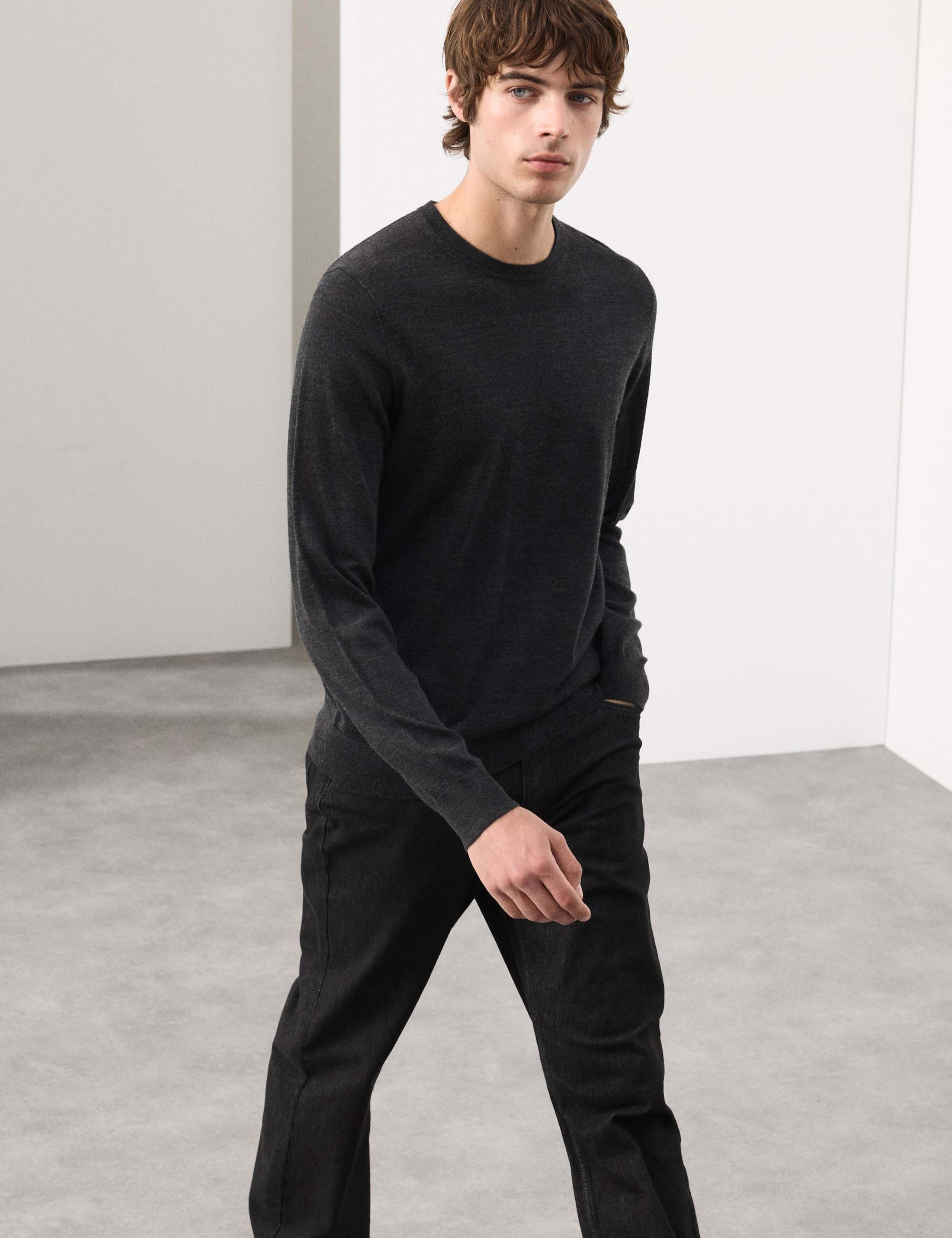 Pure Extra Fine Merino Wool Crew Neck Jumper 6 of 6