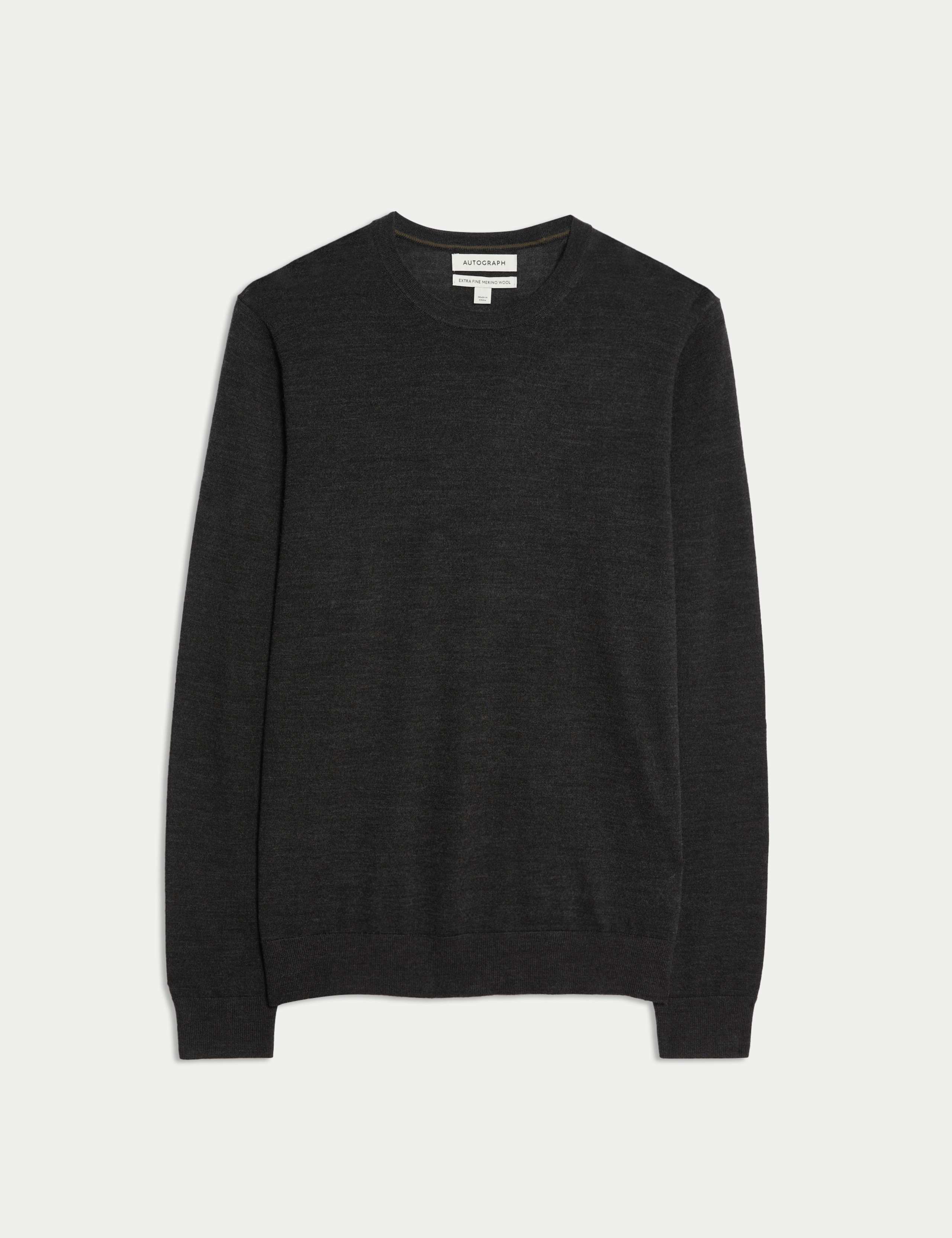 Pure Extra Fine Merino Wool Crew Neck Jumper 2 of 6