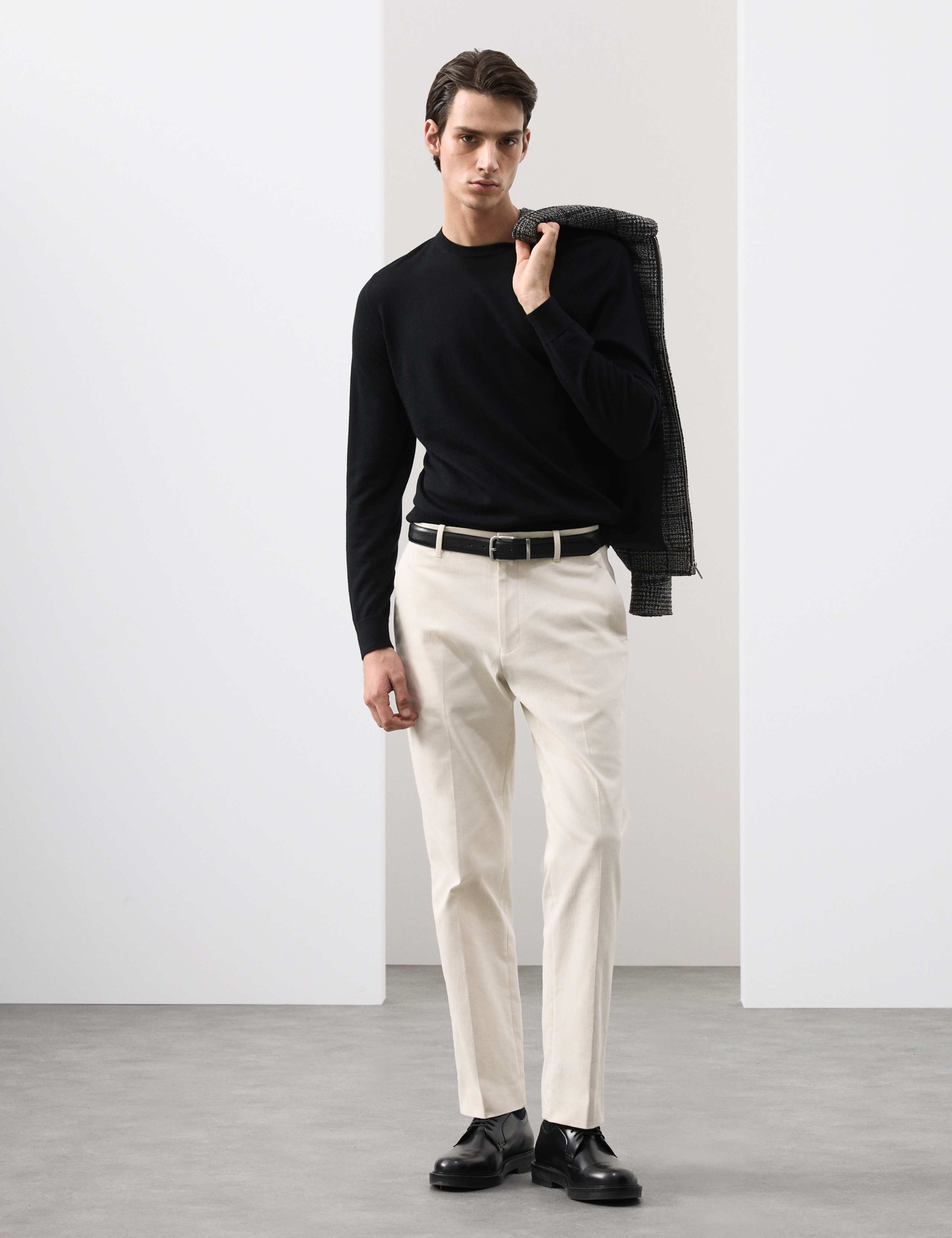 Pure Extra Fine Merino Wool Crew Neck Jumper 1 of 5