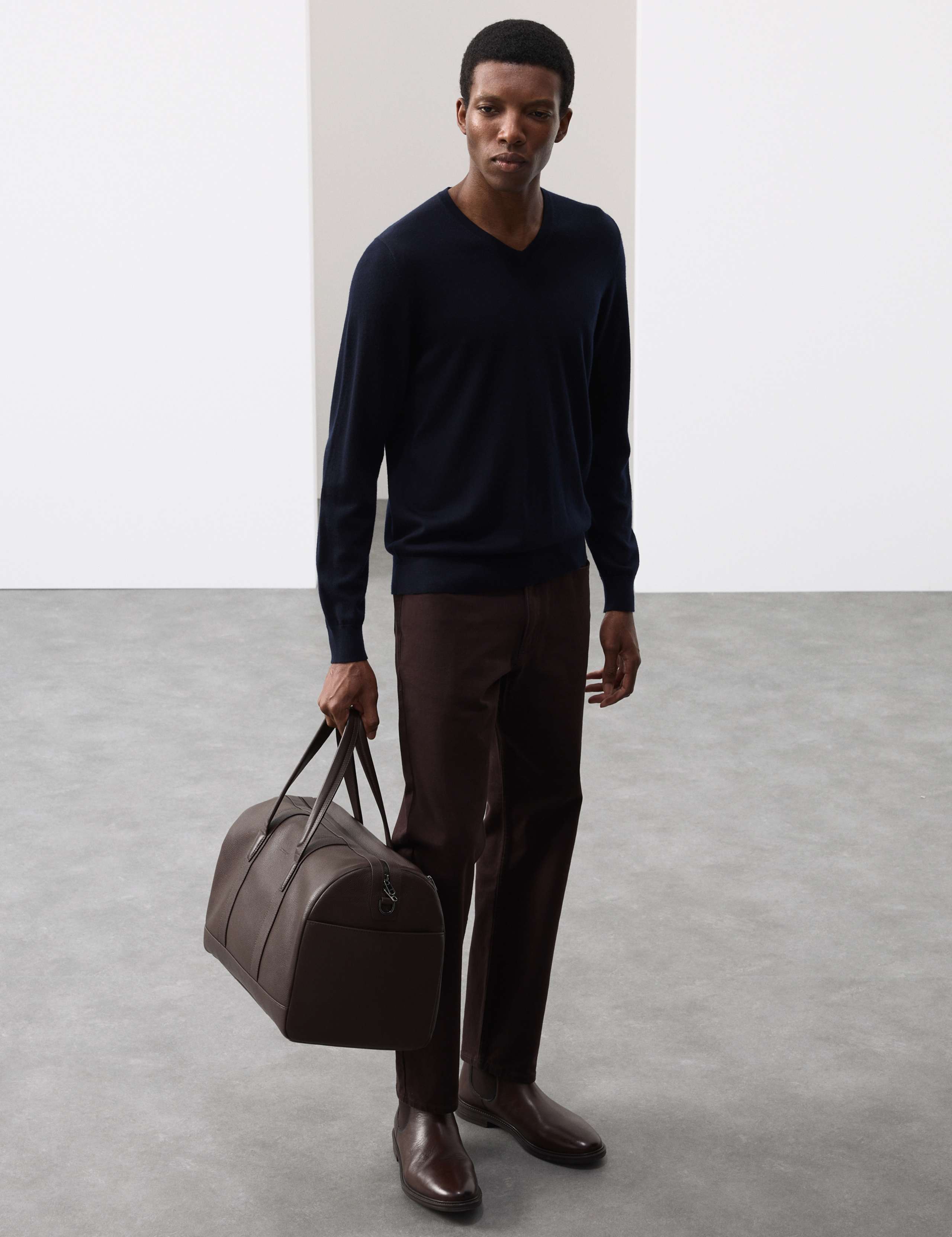 Pure Extra Fine Merino Wool V-Neck Jumper 1 of 6