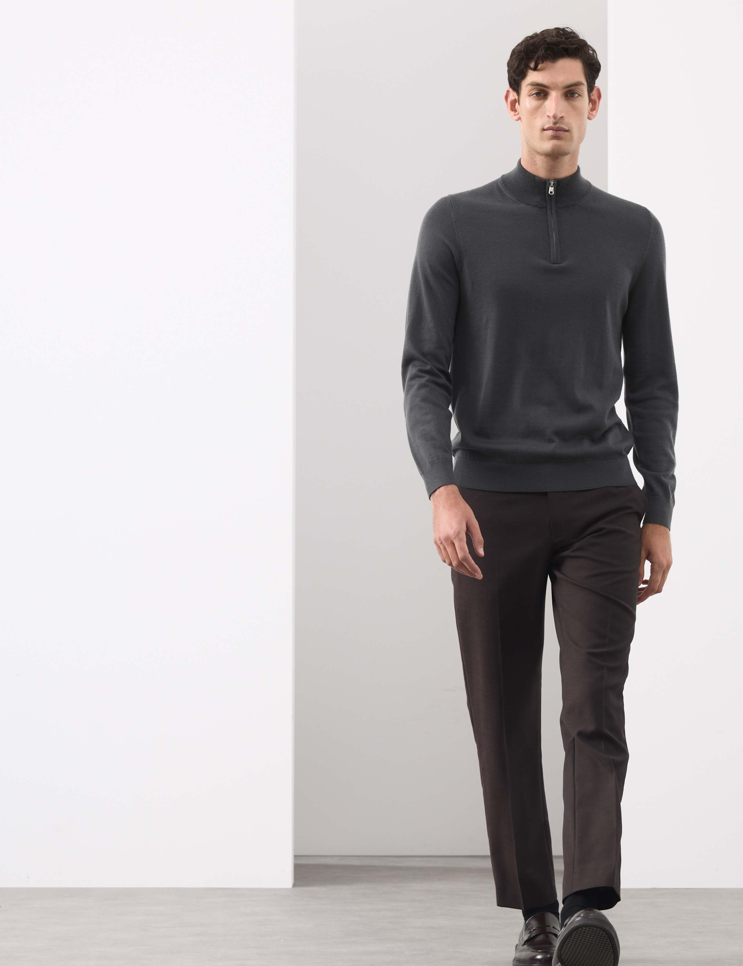 Pure Extra Fine Merino Wool Half Zip Jumper 3 of 6