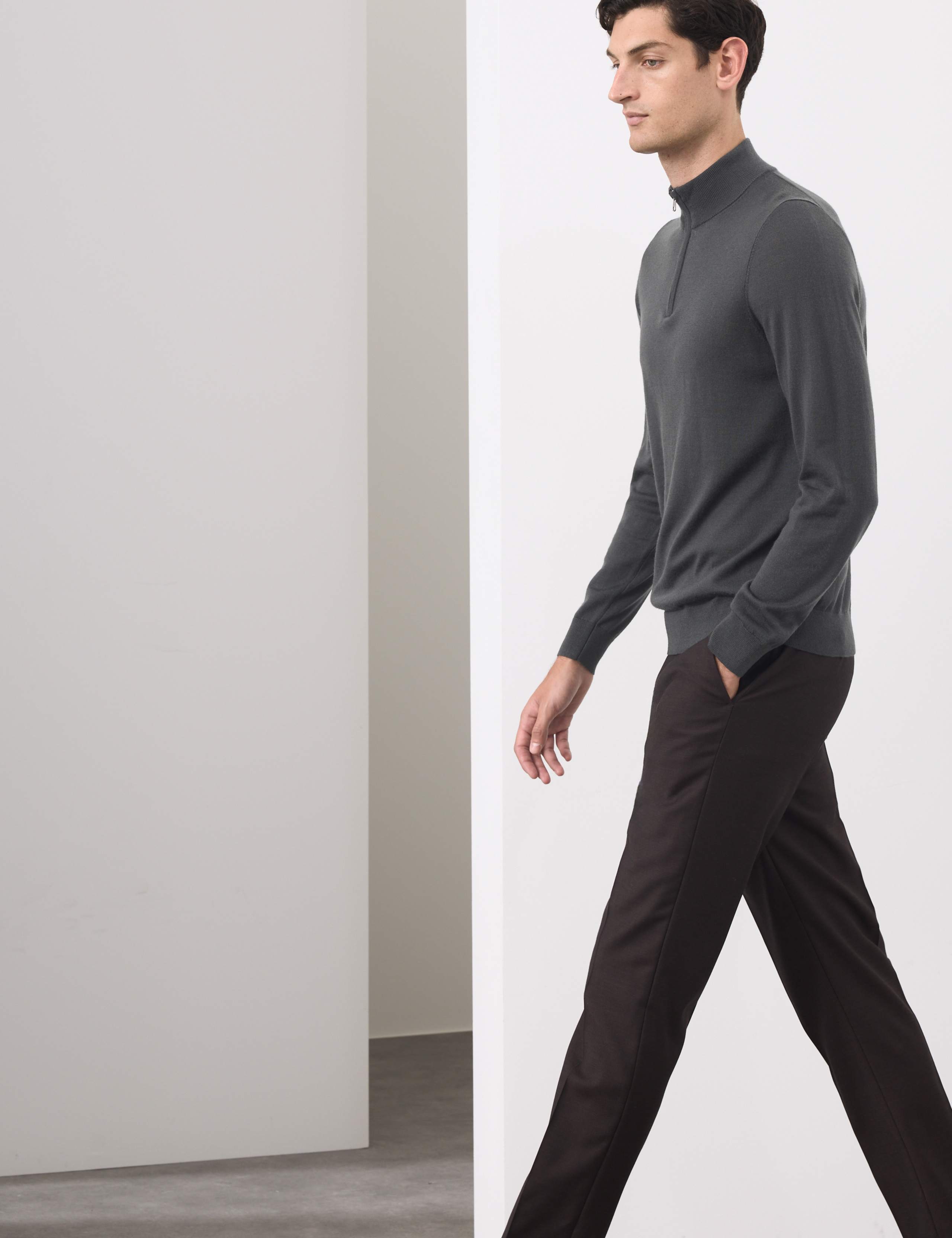 Pure Extra Fine Merino Wool Half Zip Jumper 6 of 6