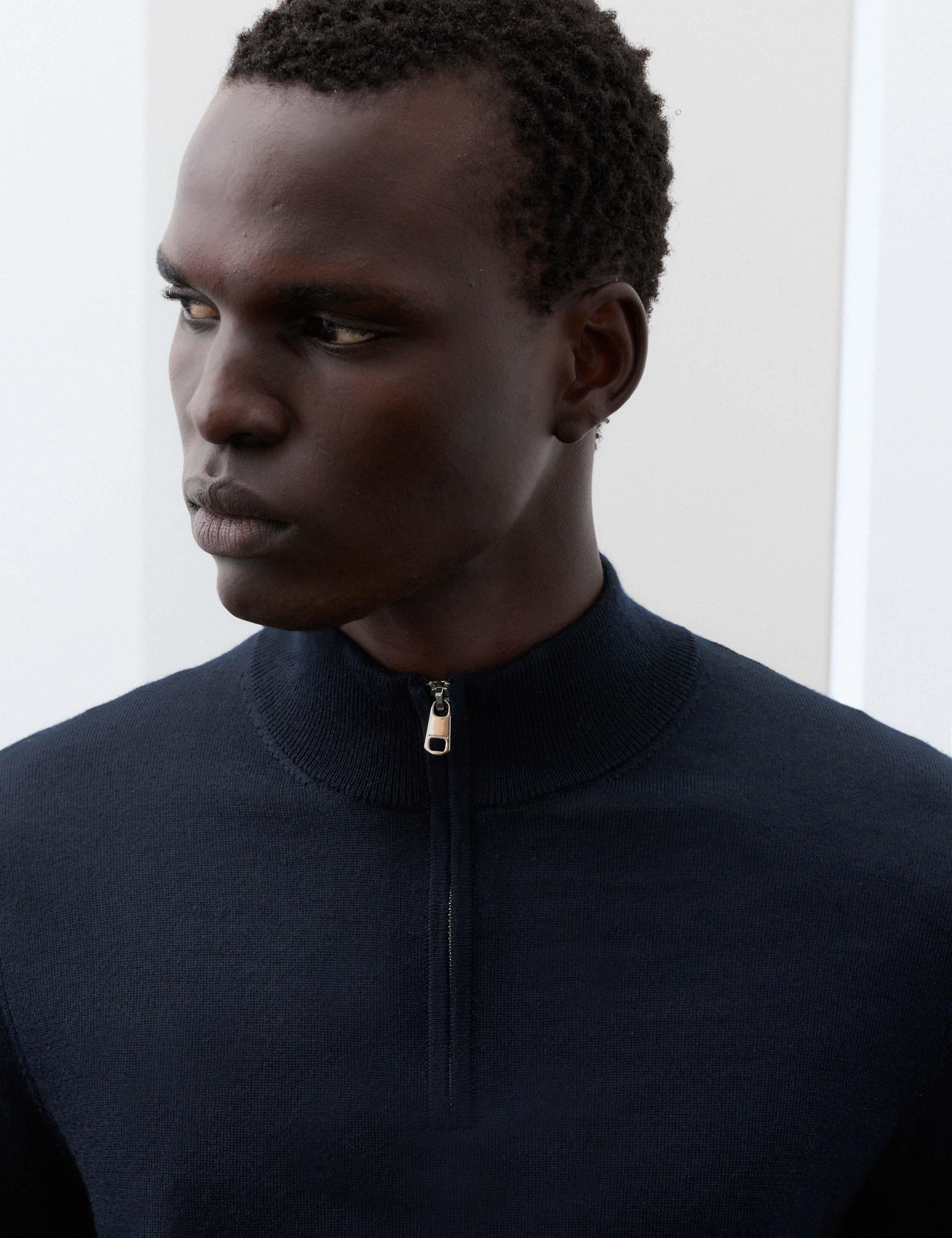 Pure Extra Fine Merino Wool Half Zip Jumper 10 of 10