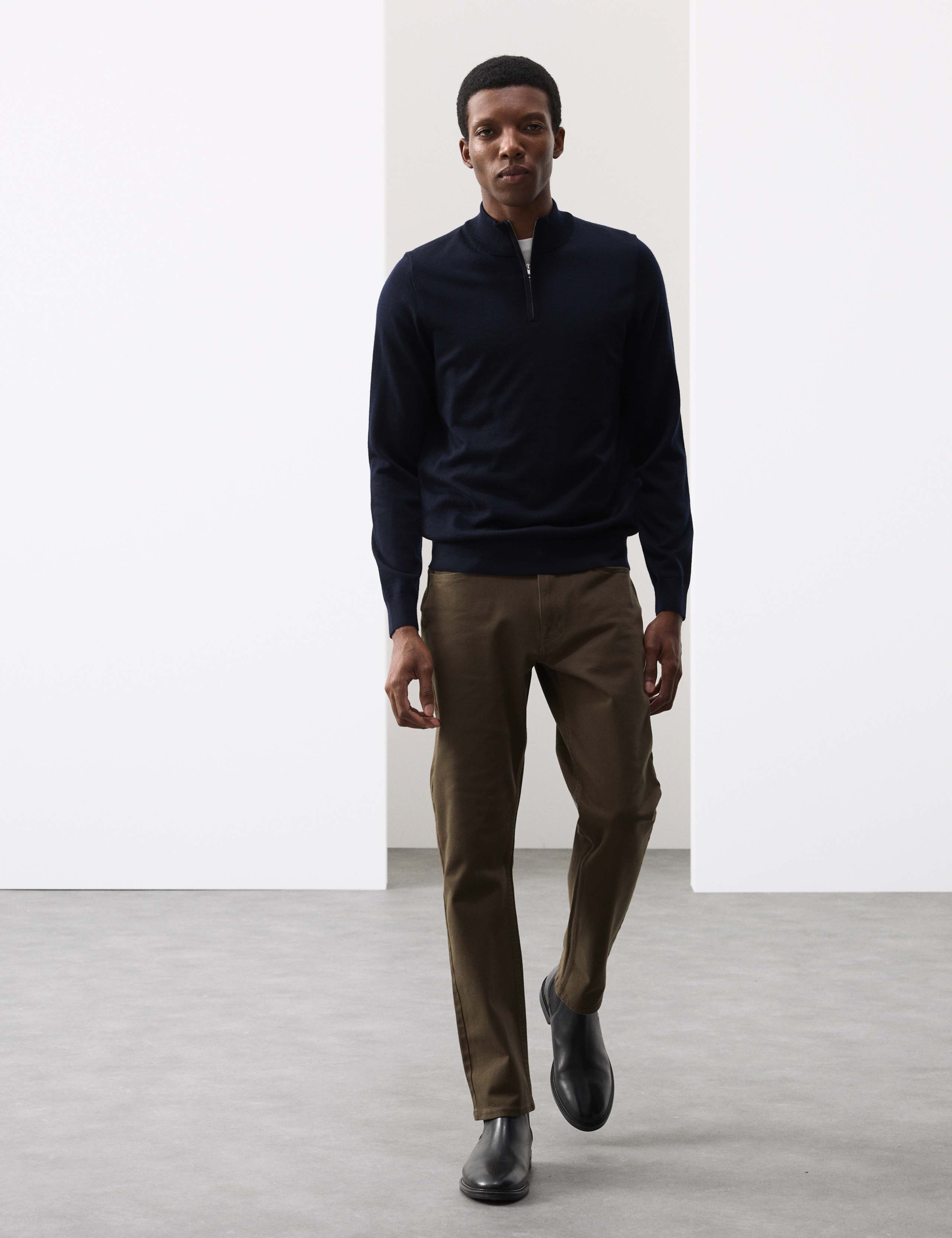 Pure Extra Fine Merino Wool Half Zip Jumper 4 of 6