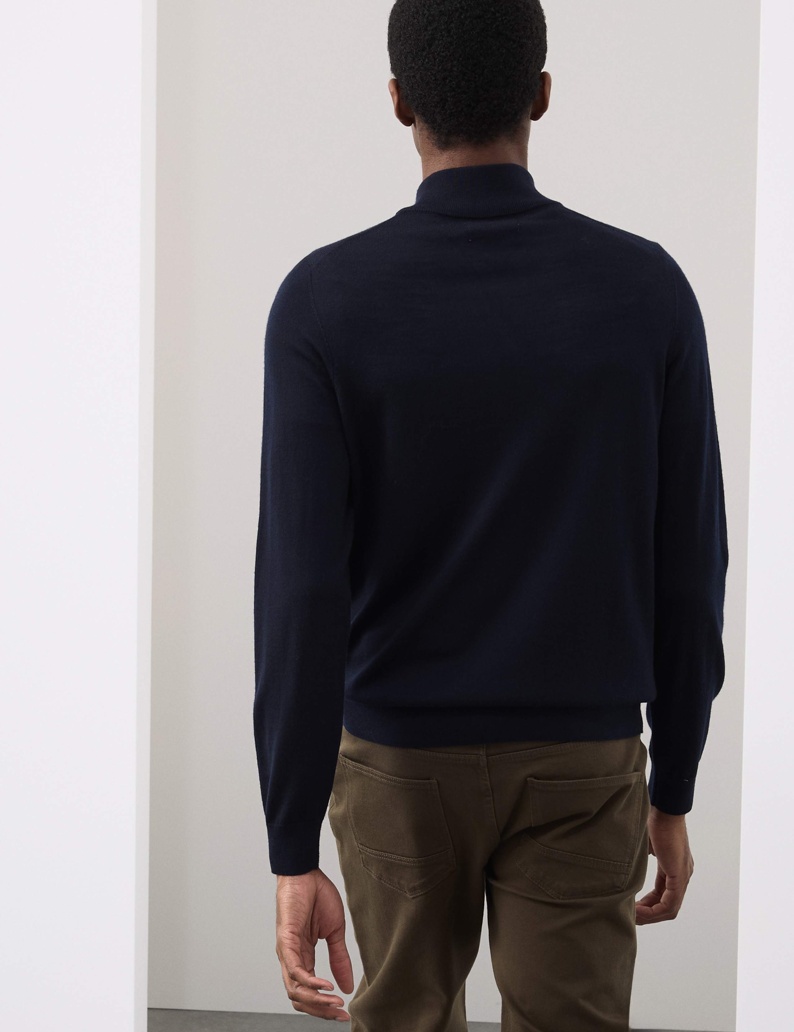 Pure Extra Fine Merino Wool Half Zip Jumper 6 of 6