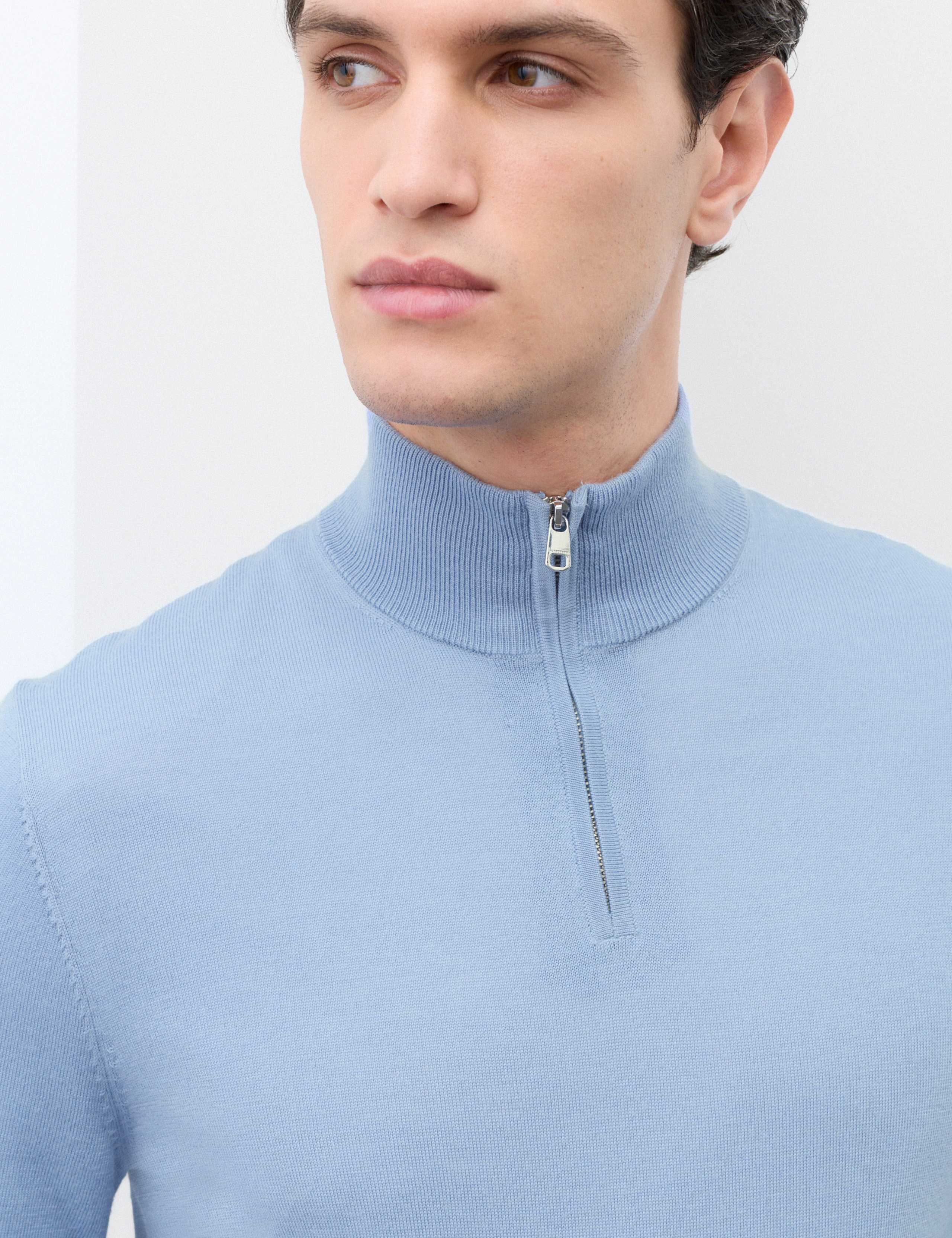 Pure Extra Fine Merino Wool Half Zip Jumper 6 of 7