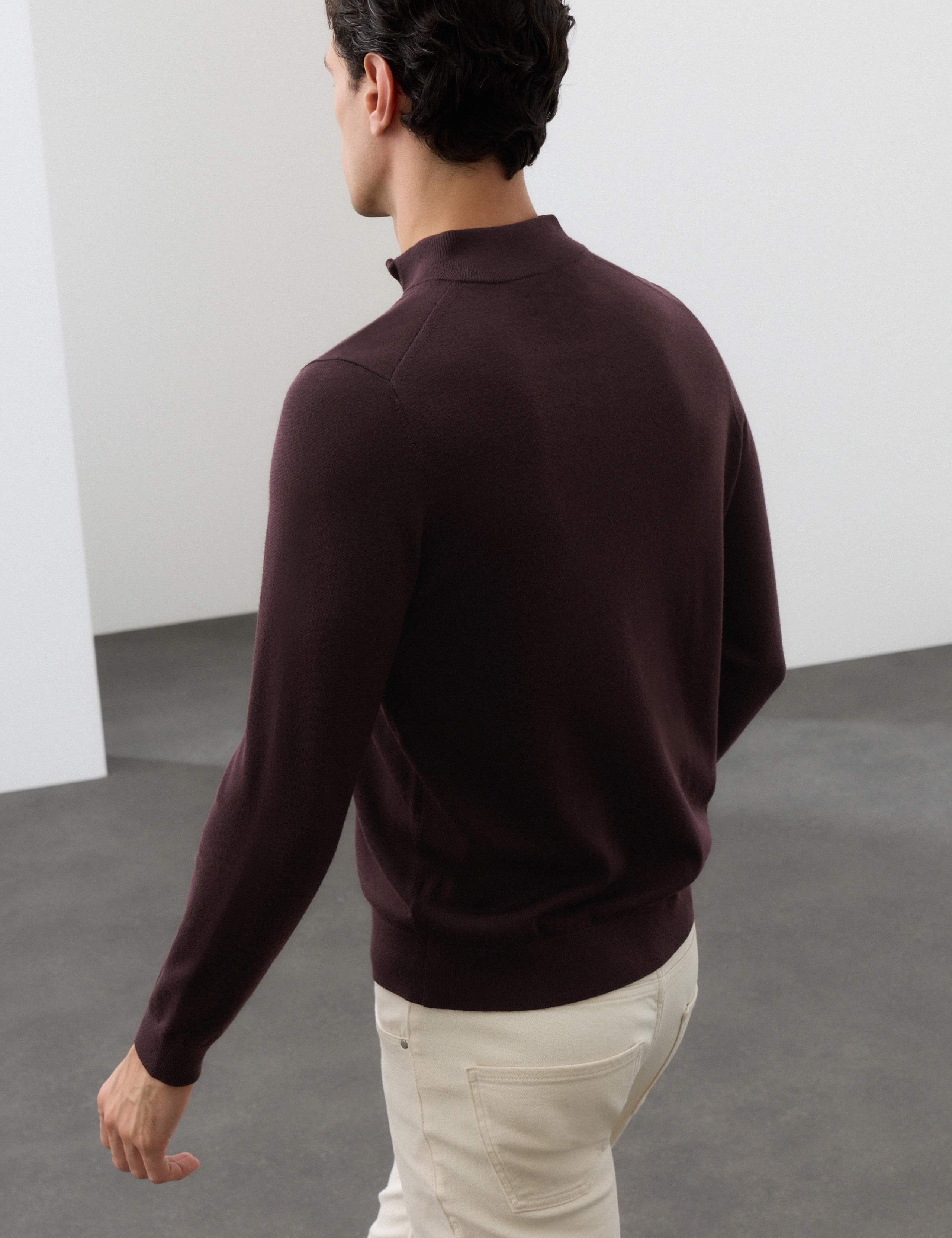 Pure Extra Fine Merino Wool Half Zip Jumper 3 of 7
