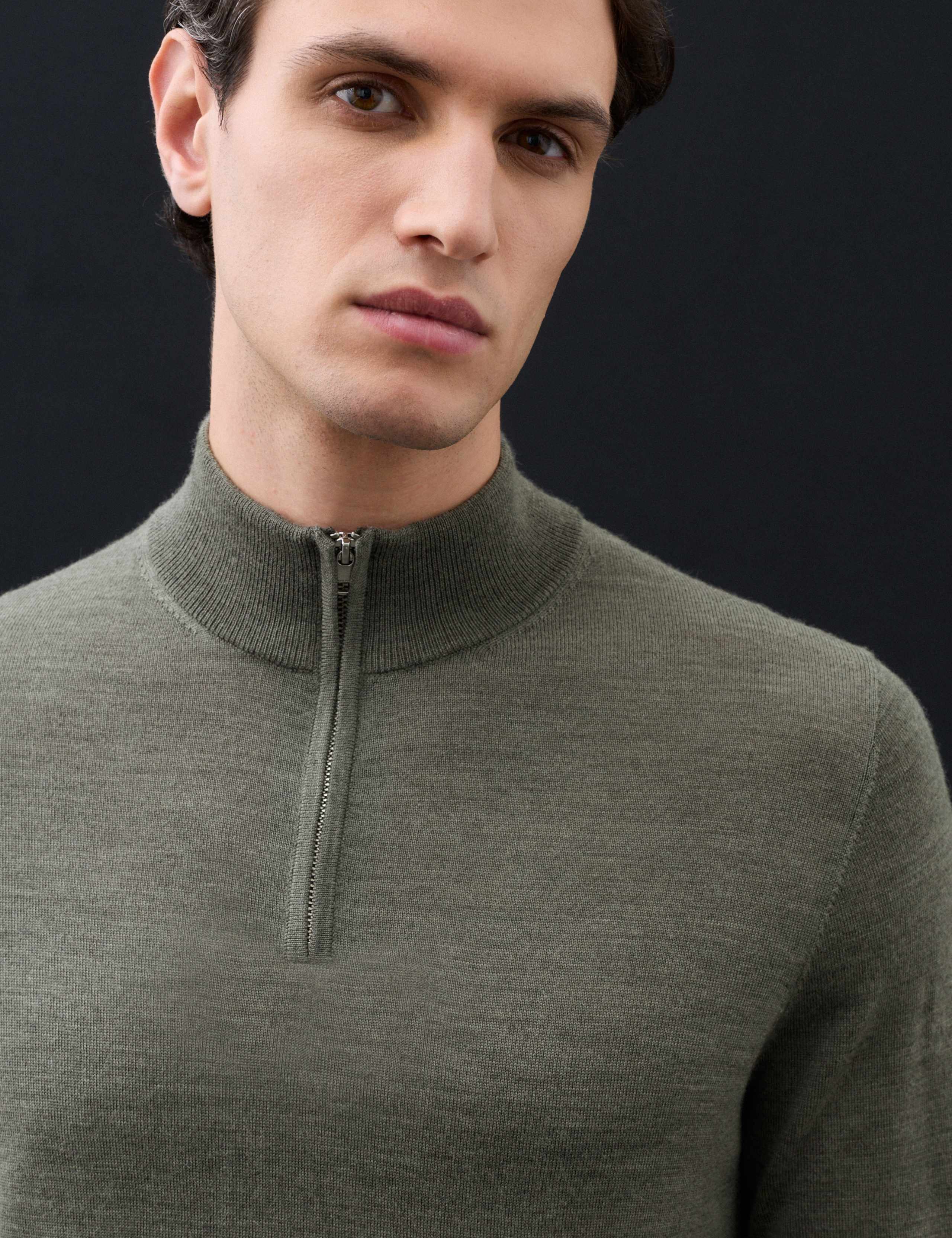 Pure Extra Fine Merino Wool Half Zip Jumper 6 of 6