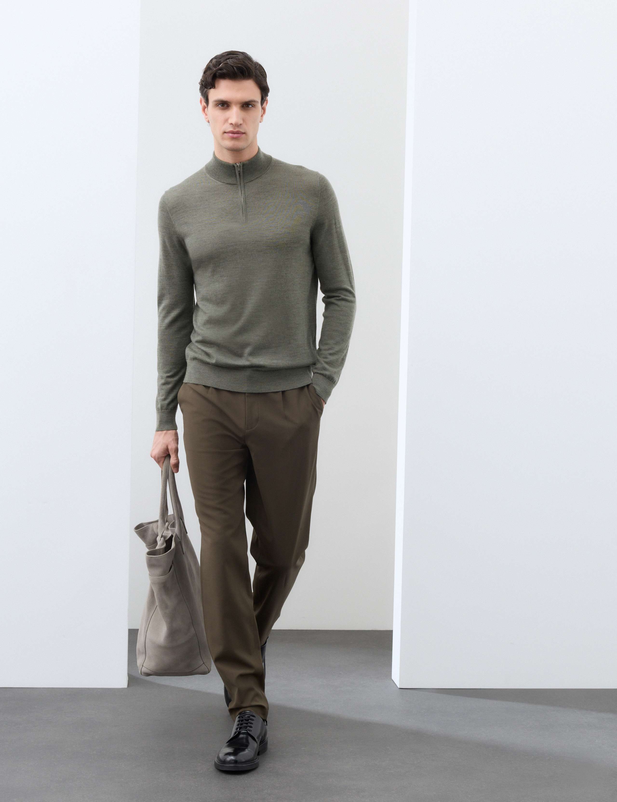 Pure Extra Fine Merino Wool Half Zip Jumper 4 of 6