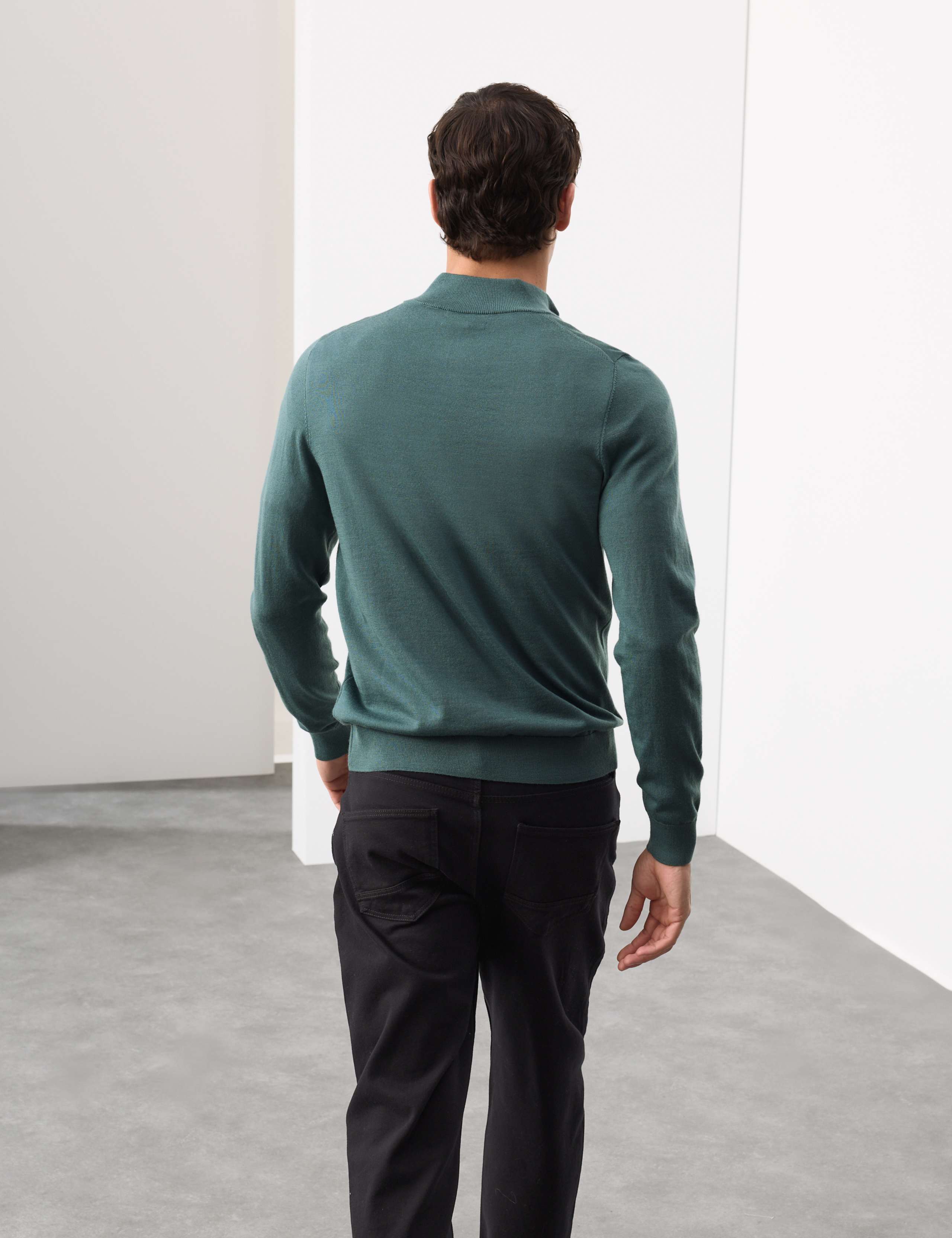 Pure Extra Fine Merino Wool Half Zip Jumper 6 of 6