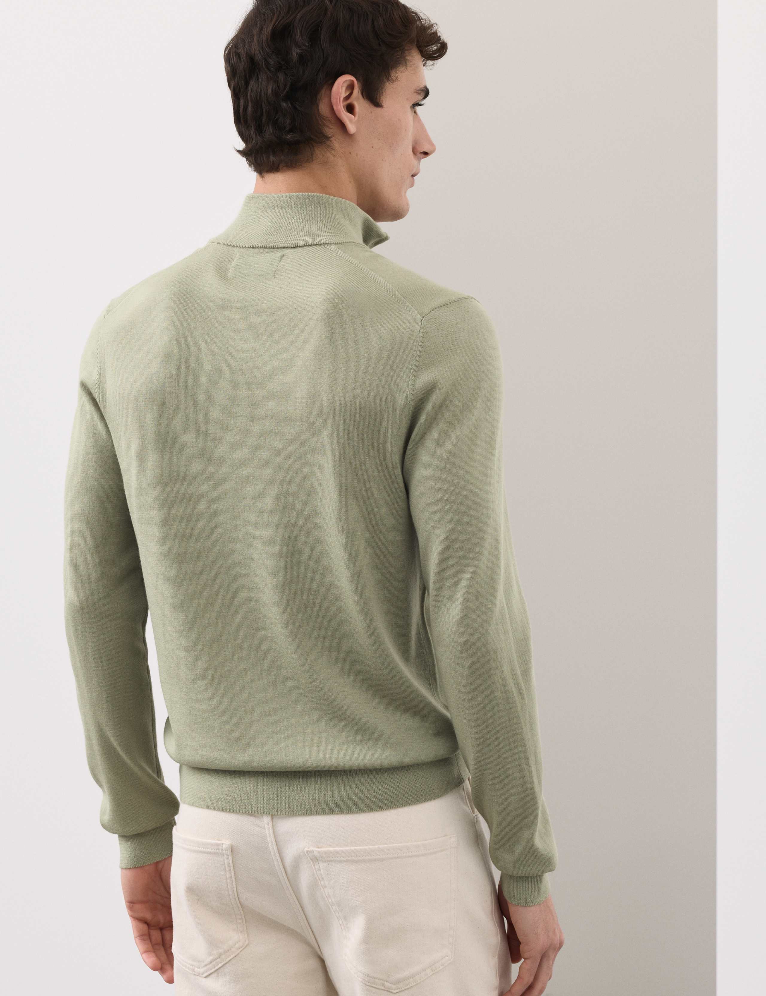 Pure Extra Fine Merino Wool Half Zip Jumper 5 of 6
