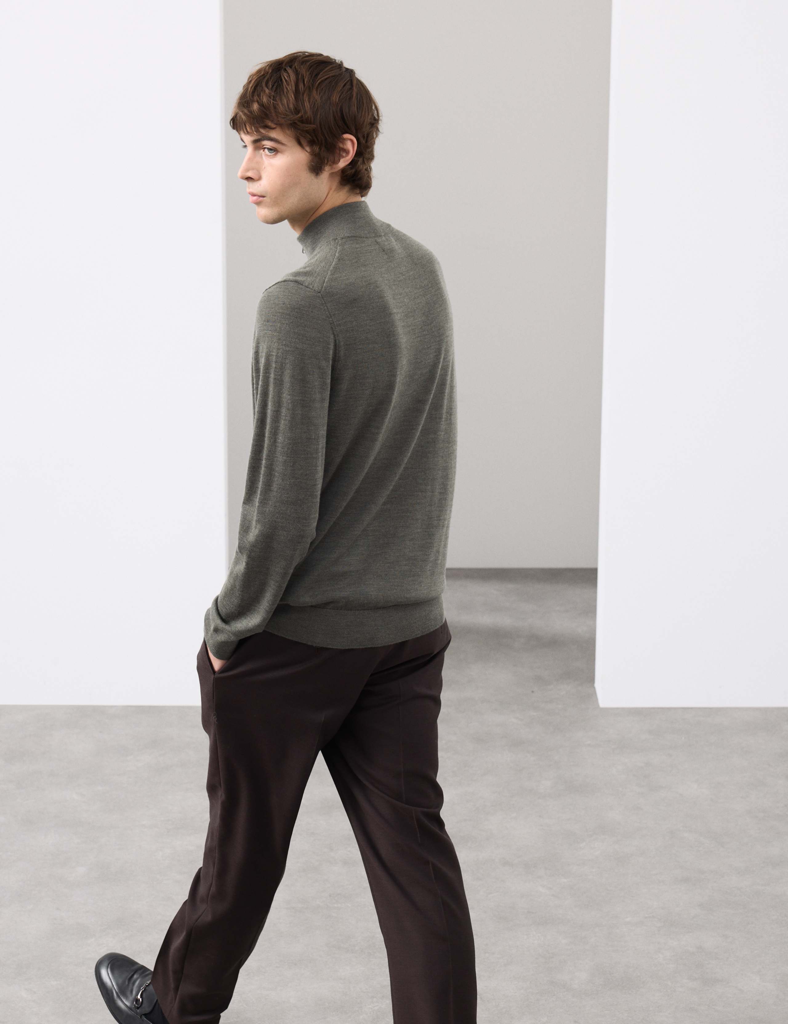 Pure Extra Fine Merino Wool Half Zip Jumper 4 of 6