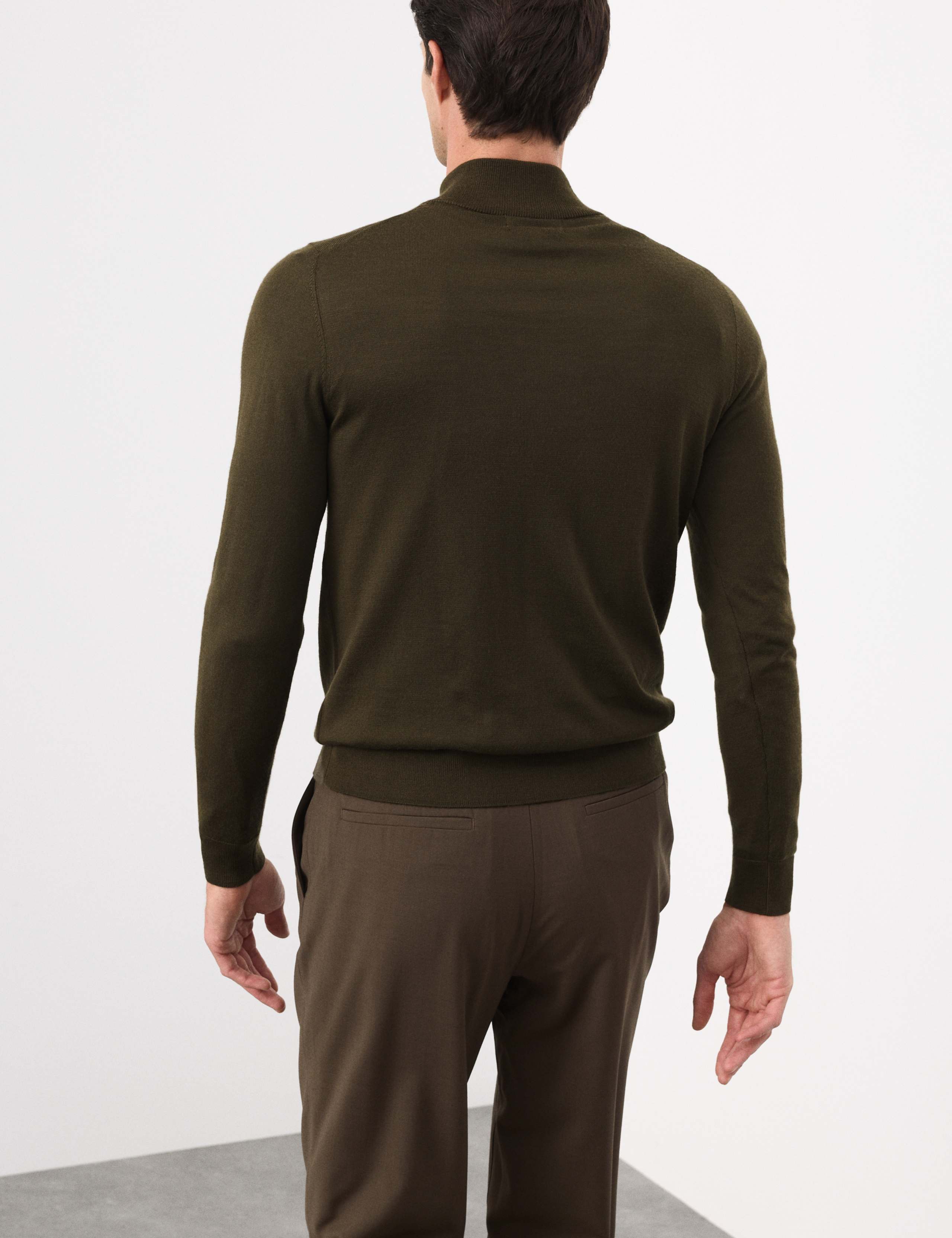 Pure Extra Fine Merino Wool Half Zip Jumper 3 of 6