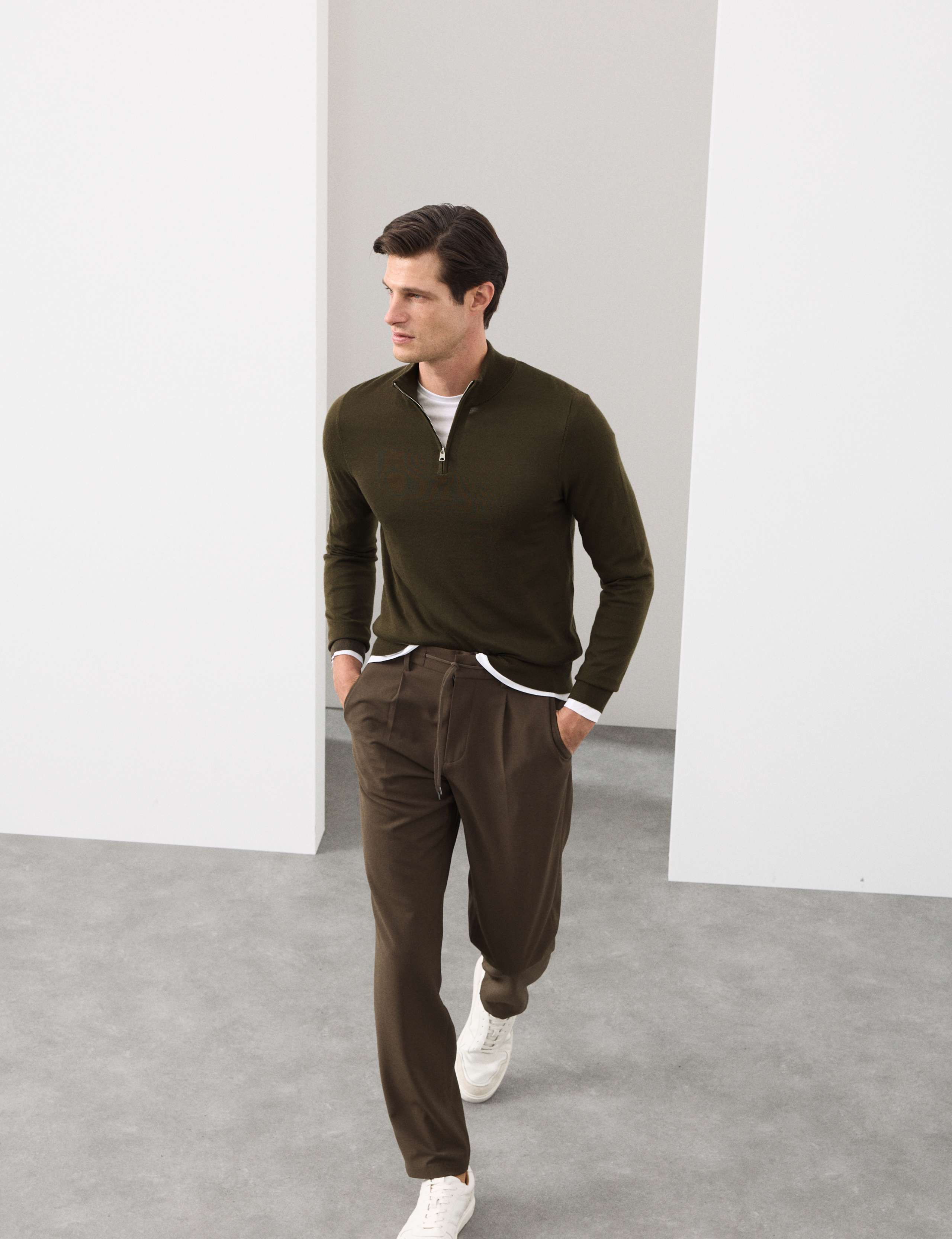 Pure Extra Fine Merino Wool Half Zip Jumper 4 of 6