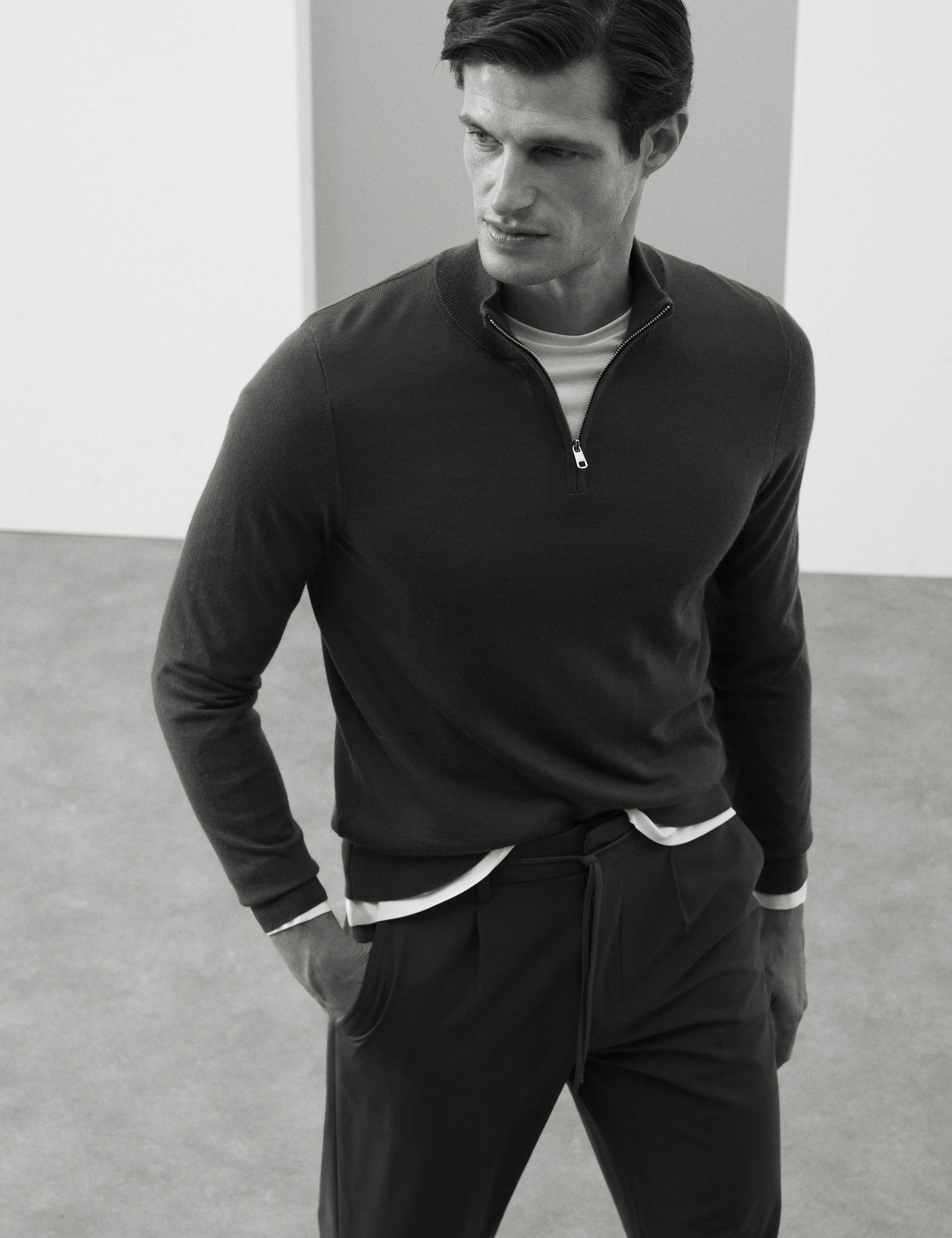 Pure Extra Fine Merino Wool Half Zip Jumper 6 of 6