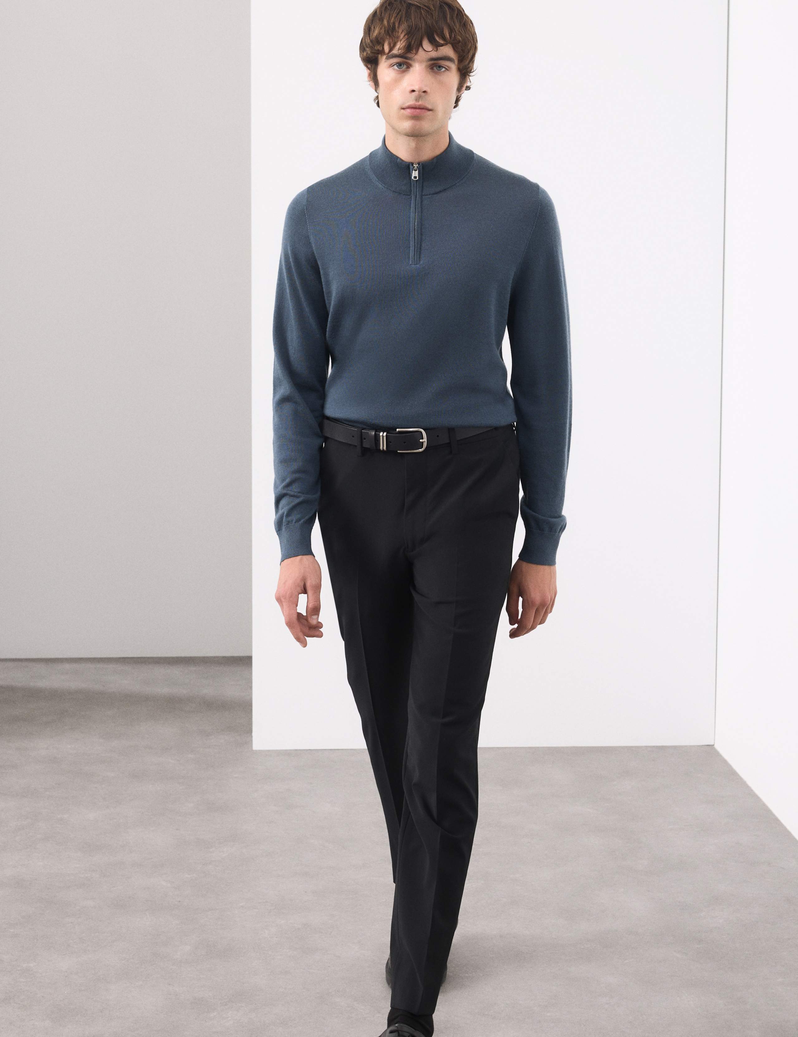 Pure Extra Fine Merino Wool Half Zip Jumper 3 of 7