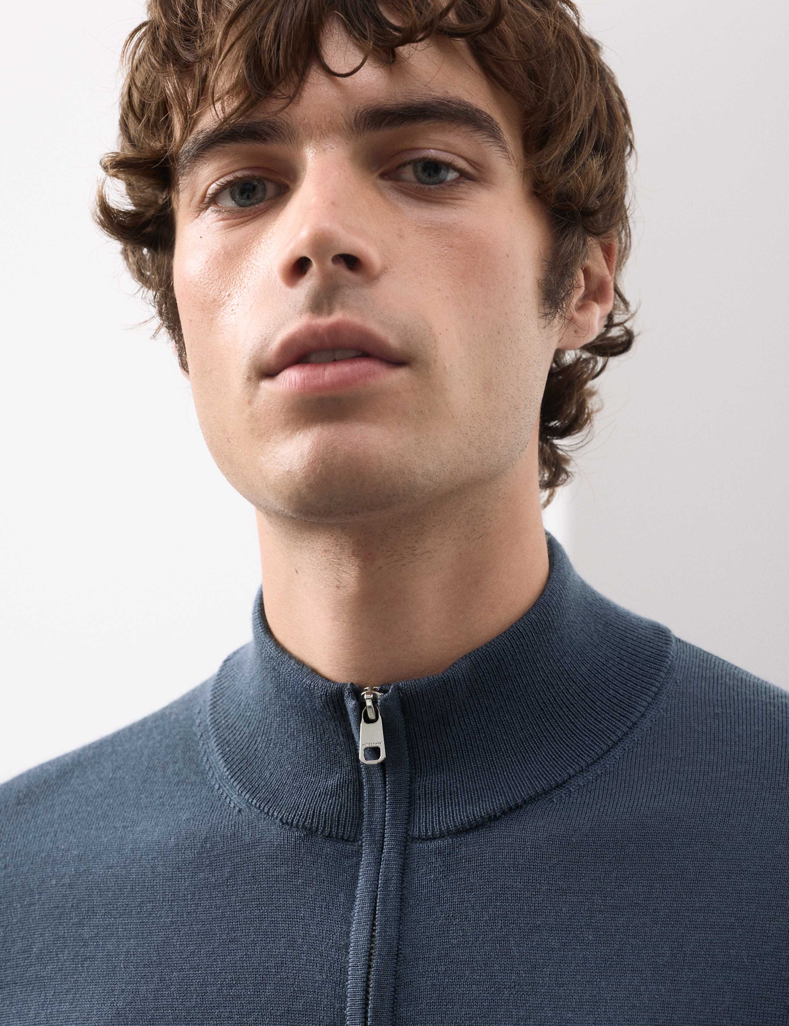 Pure Extra Fine Merino Wool Half Zip Jumper 4 of 7