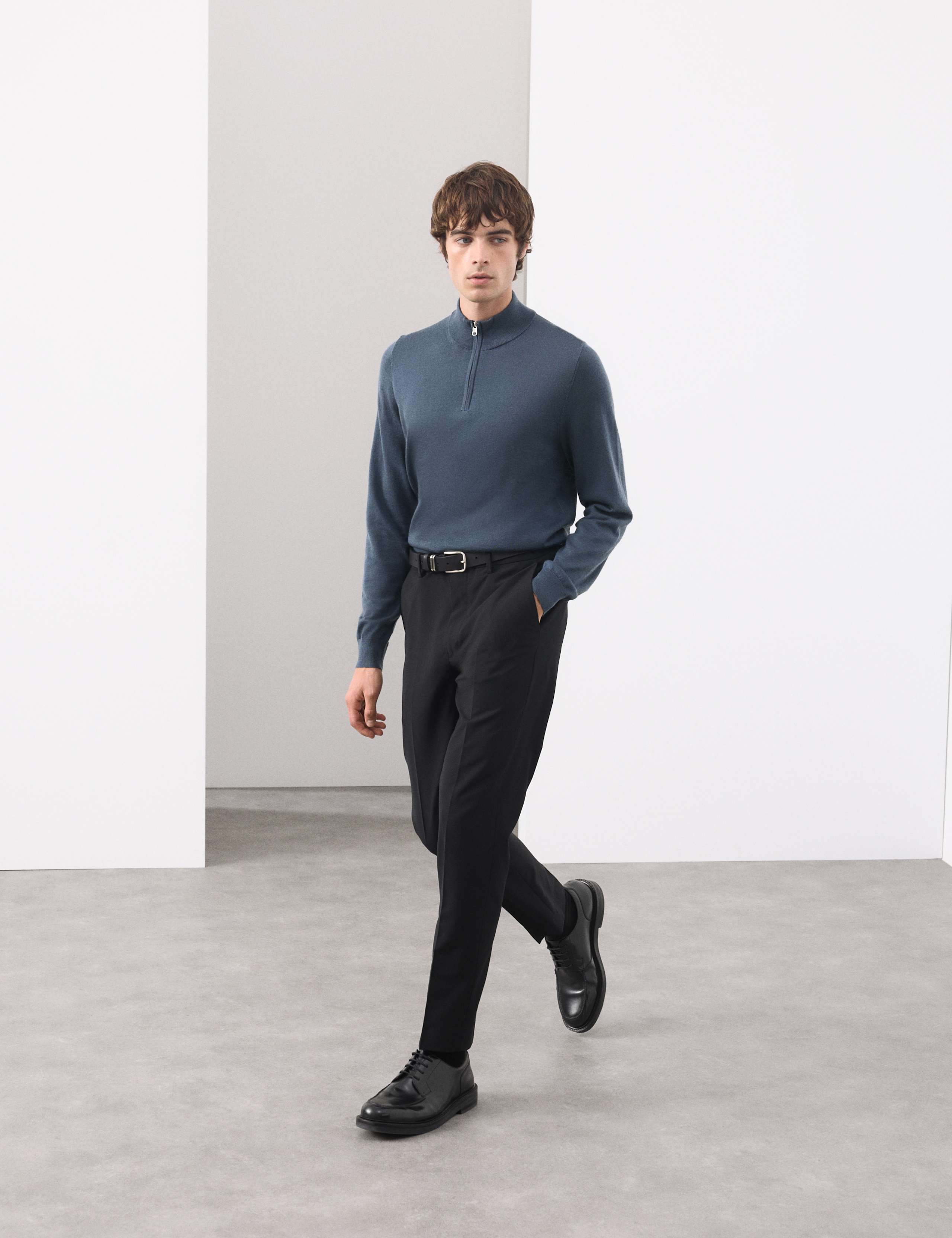 Pure Extra Fine Merino Wool Half Zip Jumper 7 of 7