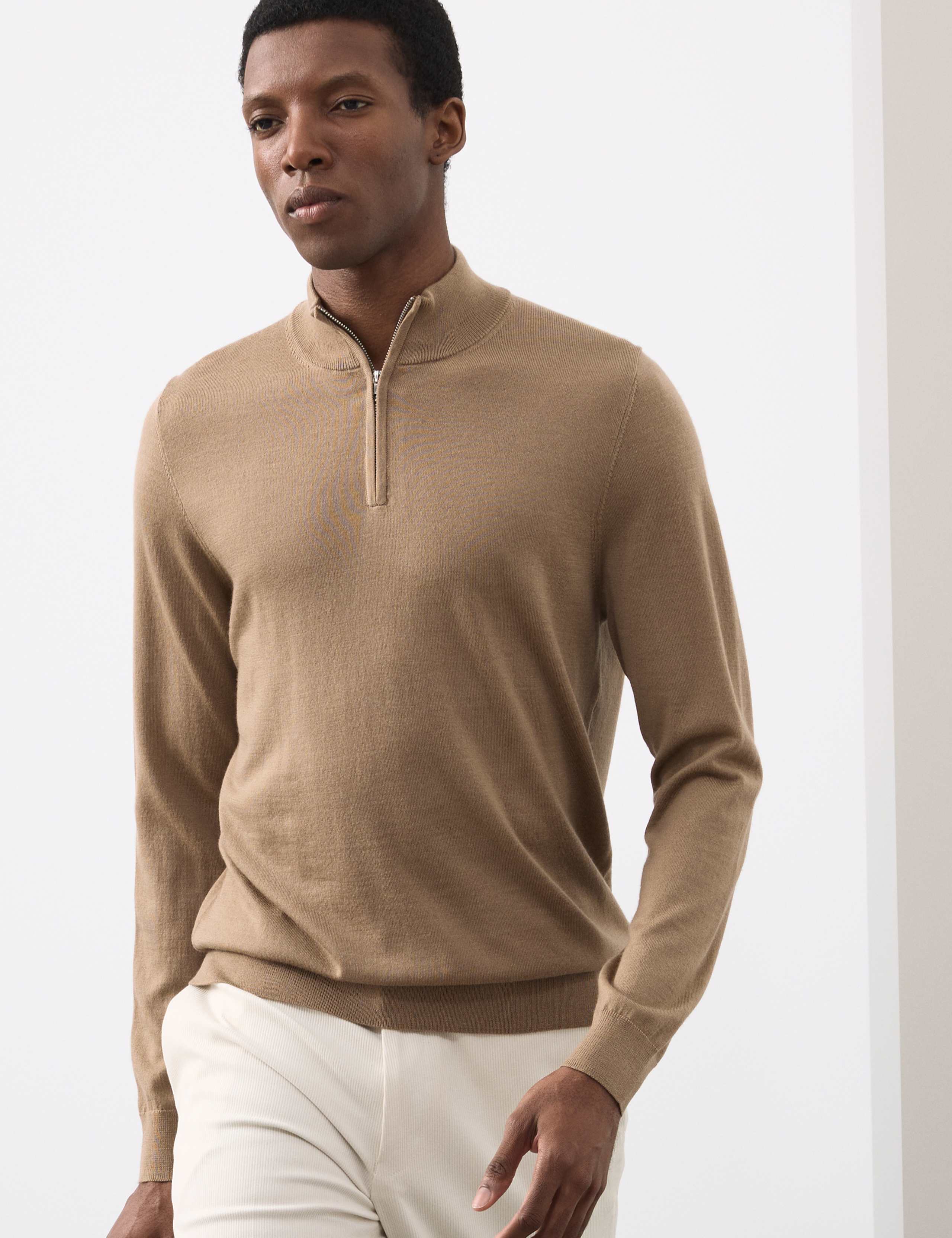 Pure Extra Fine Merino Wool Half Zip Jumper 4 of 6