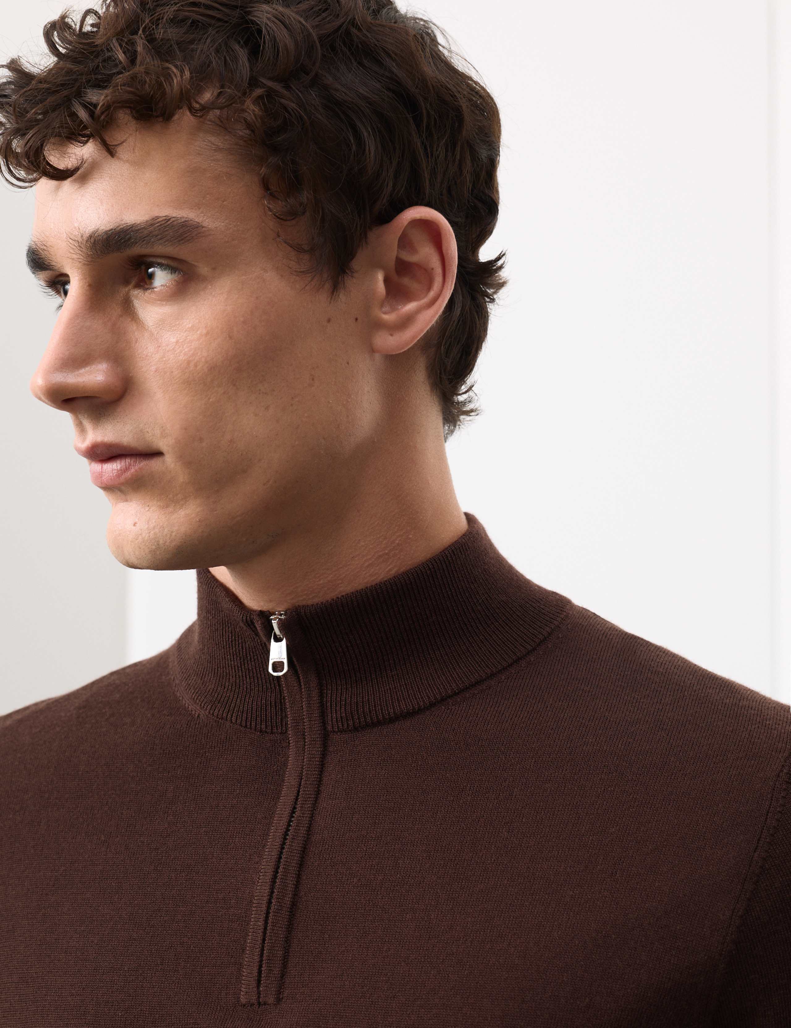 Pure Extra Fine Merino Wool Half Zip Jumper 6 of 7