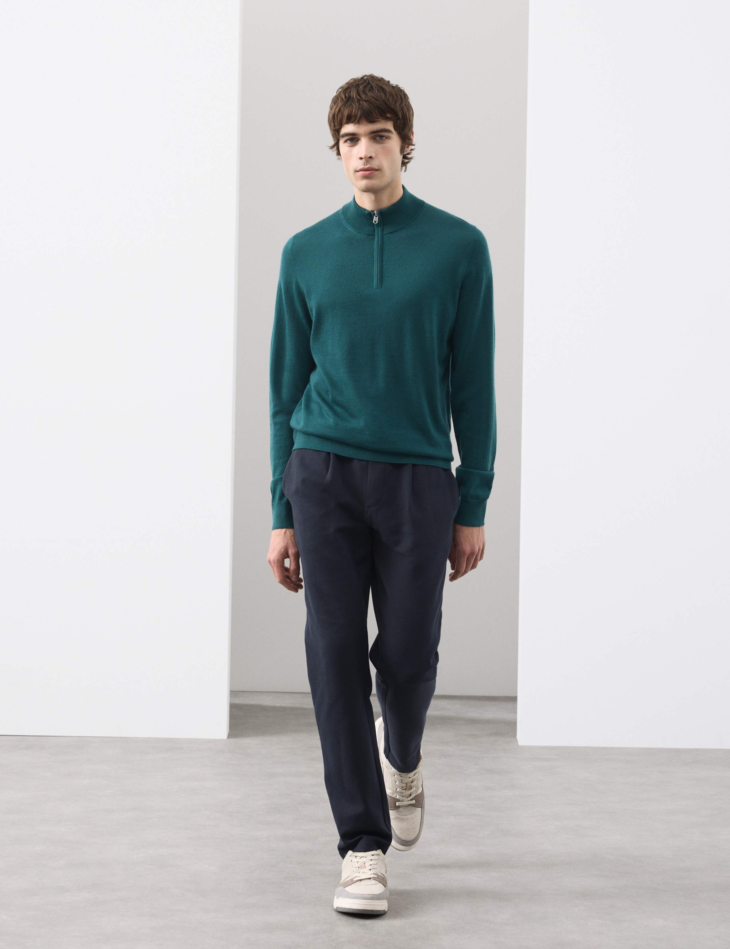 Pure Extra Fine Merino Wool Half Zip Jumper 3 of 6