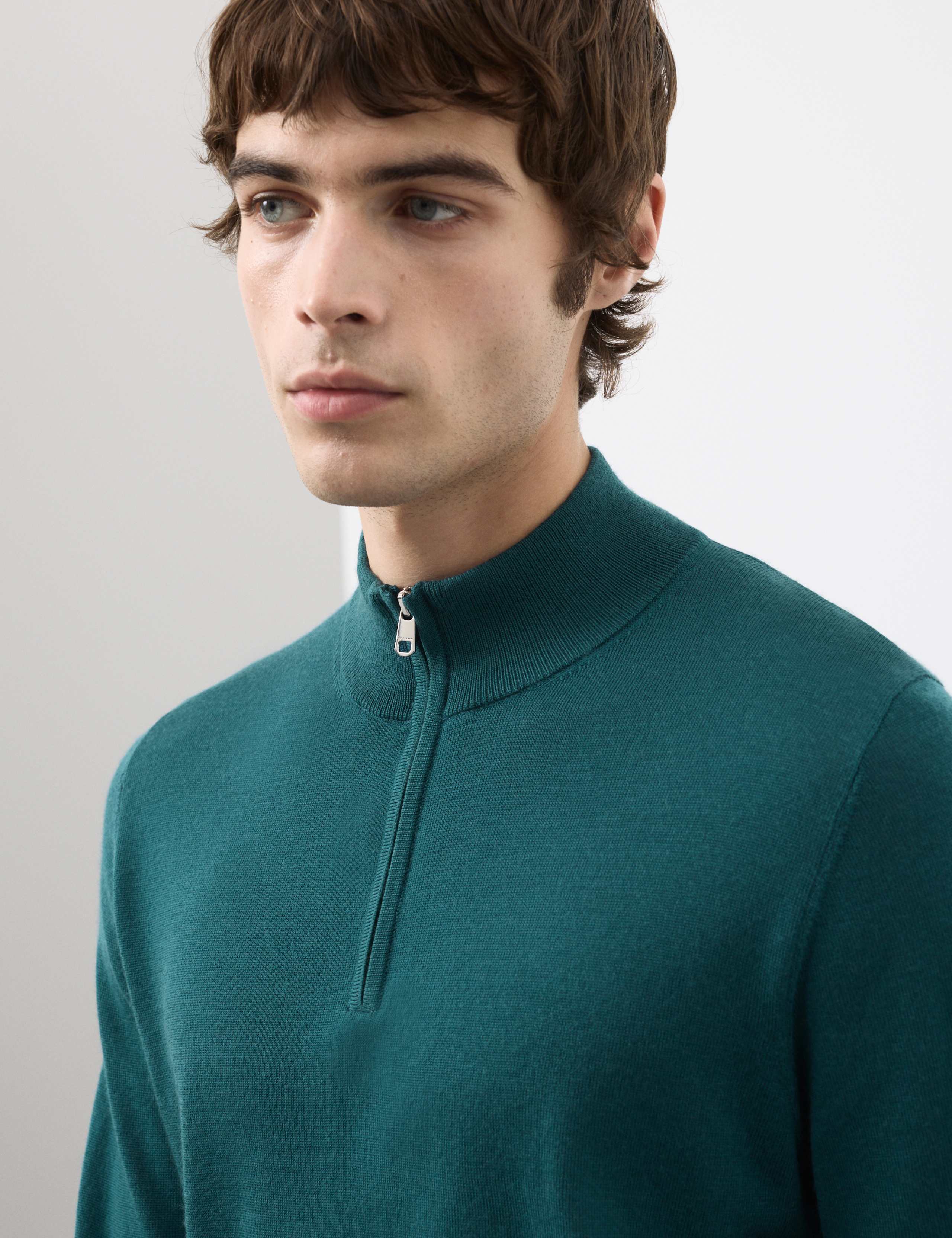 Pure Extra Fine Merino Wool Half Zip Jumper 4 of 6