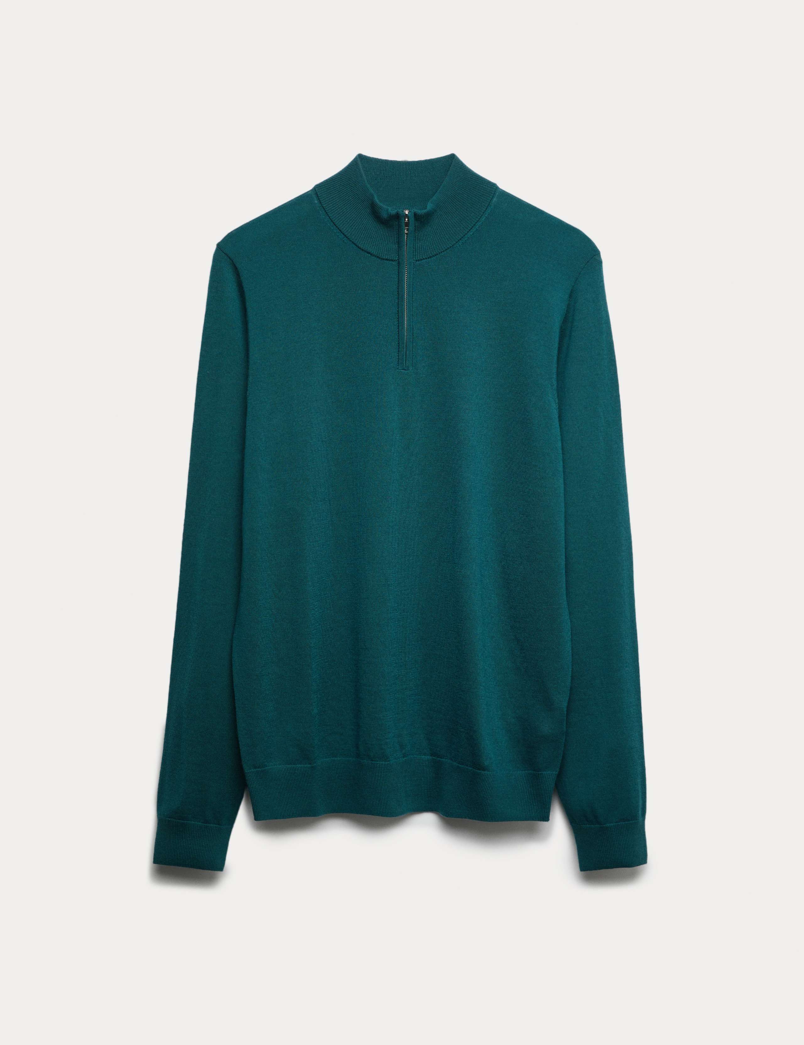Pure Extra Fine Merino Wool Half Zip Jumper 2 of 6