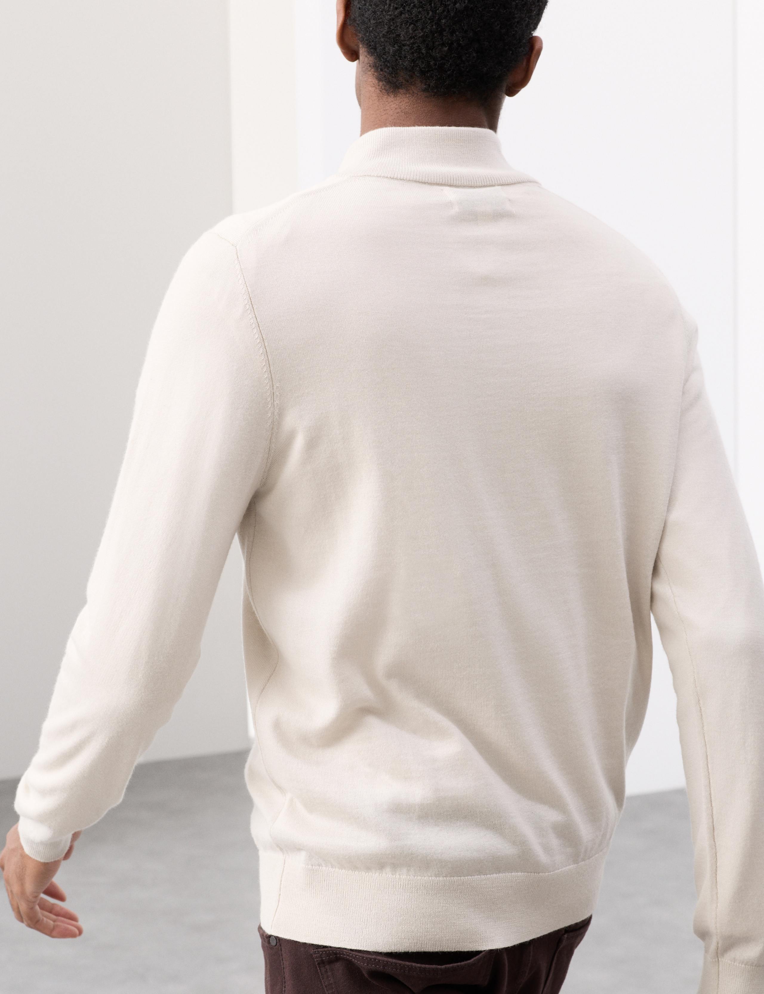 Pure Extra Fine Merino Wool Half Zip Jumper 5 of 6