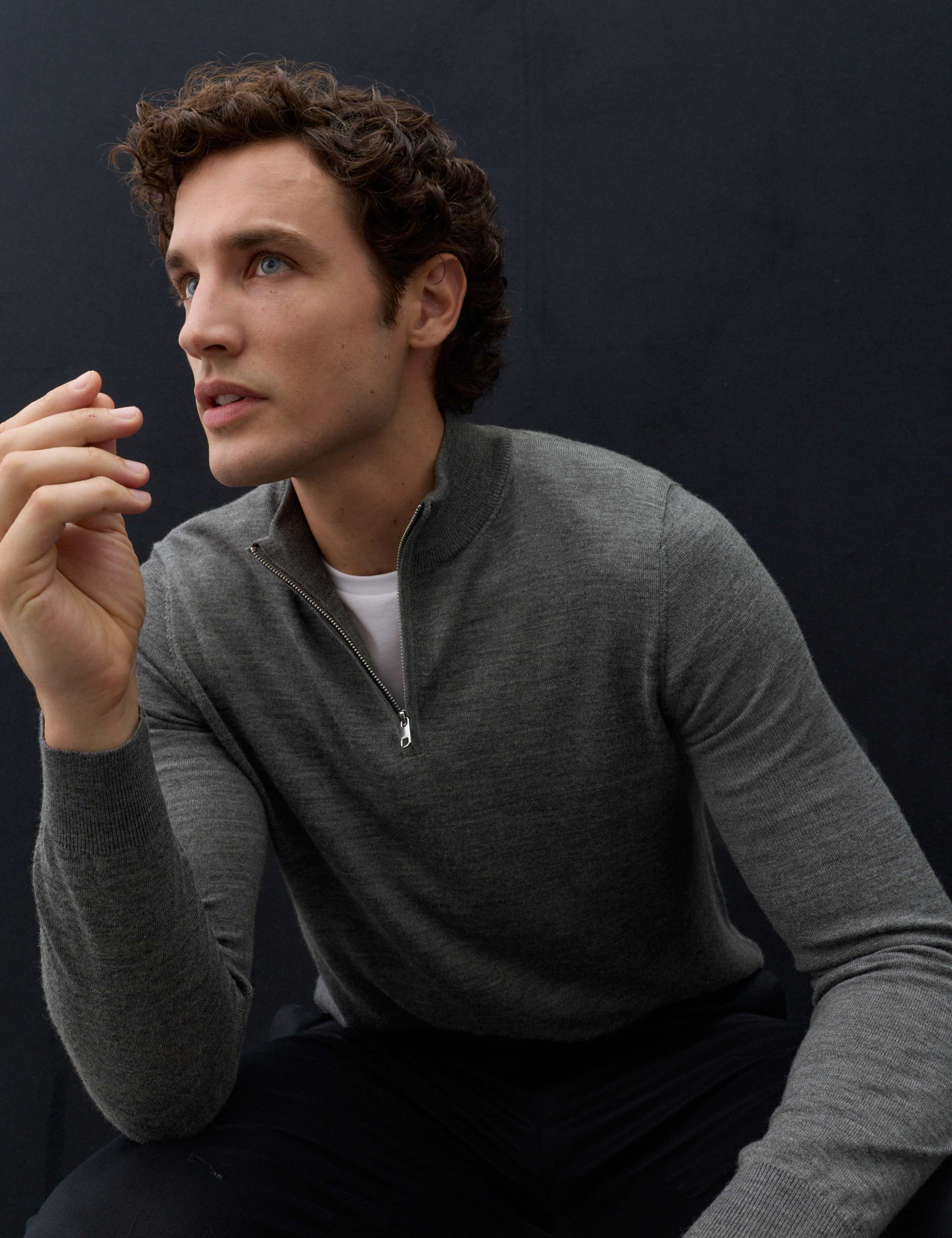 Pure Extra Fine Merino Wool Half Zip Jumper 6 of 6
