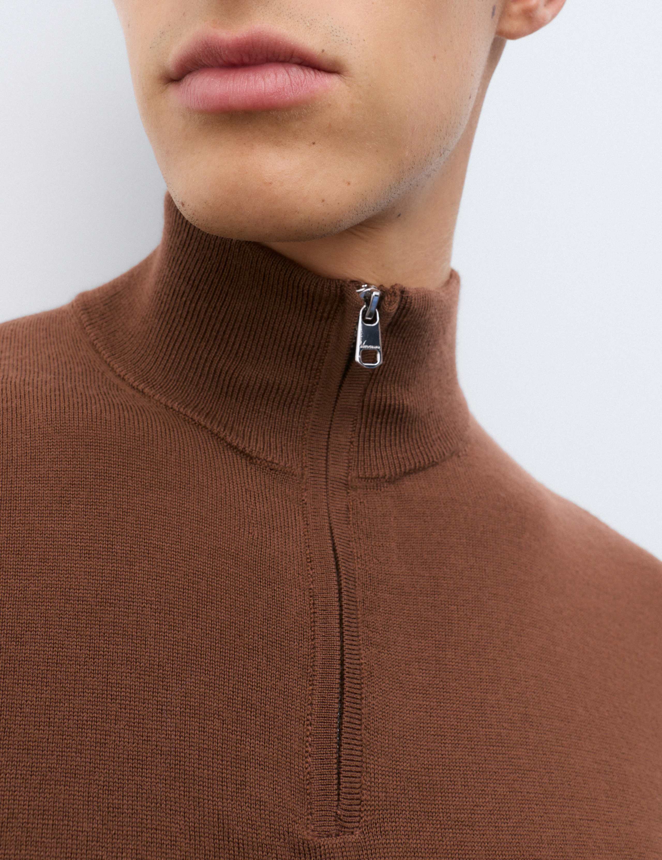 Pure Extra Fine Merino Wool Half Zip Jumper 6 of 6