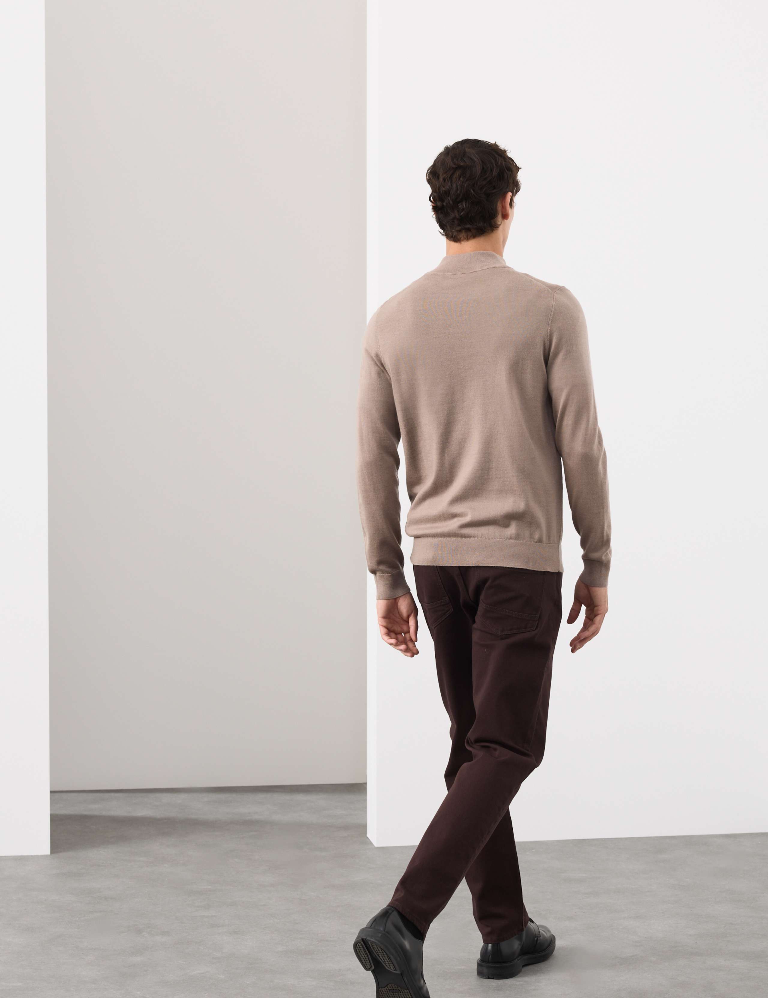 Pure Extra Fine Merino Wool Half Zip Jumper 4 of 6