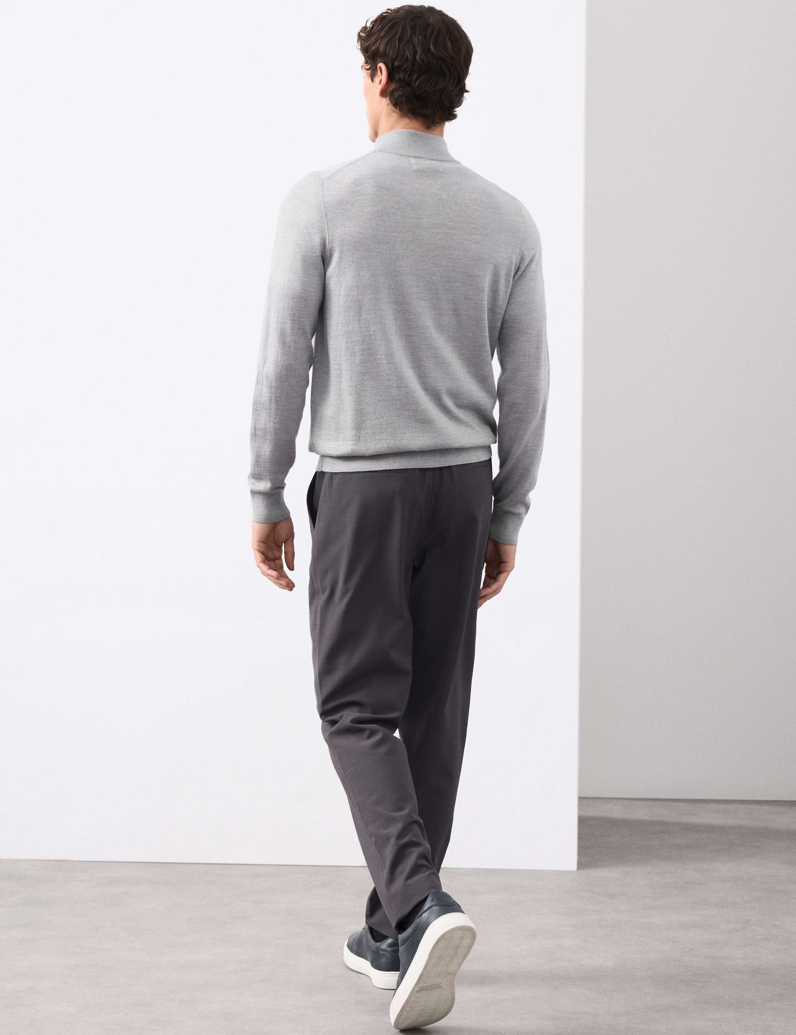 Pure Extra Fine Merino Wool Half Zip Jumper 5 of 6