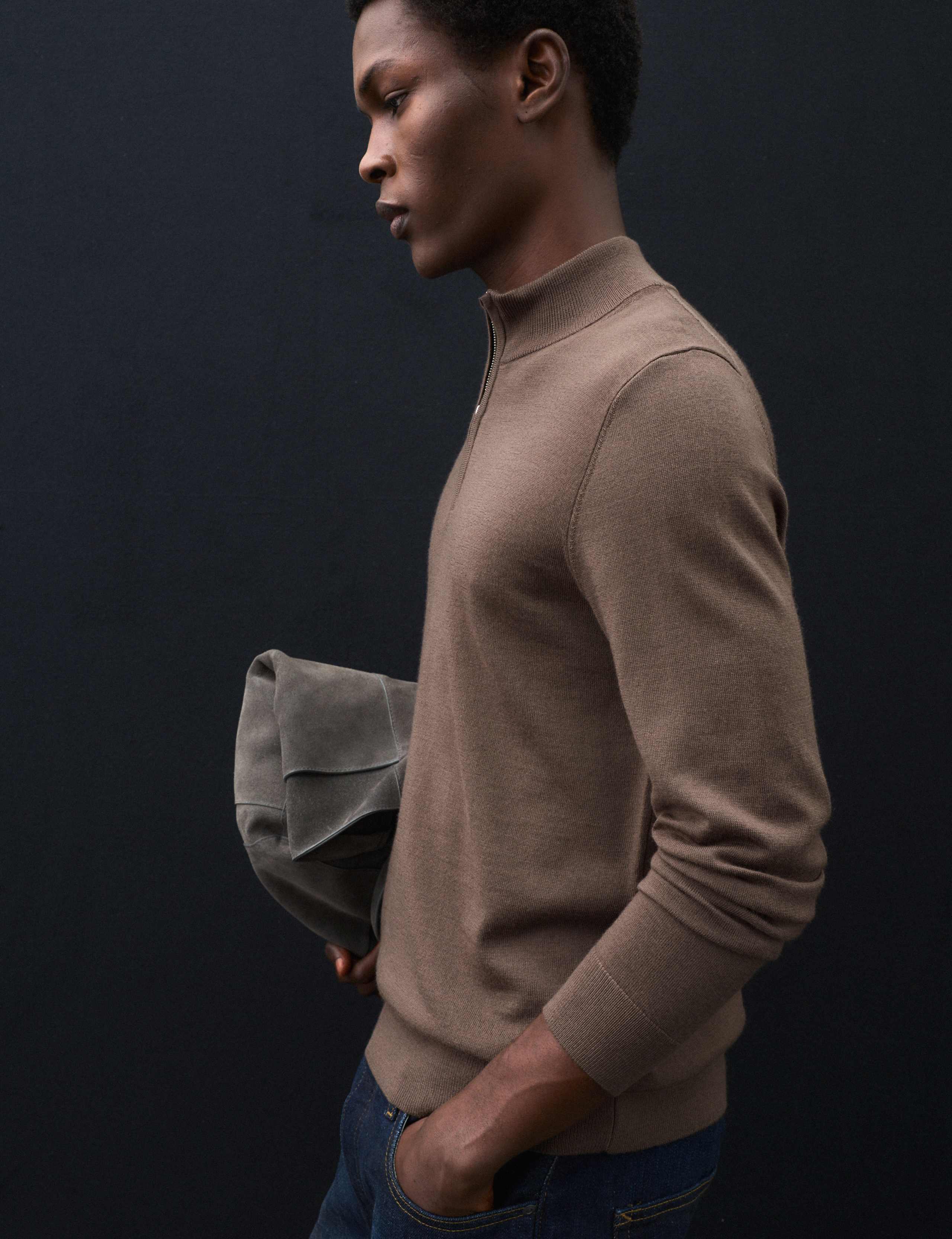 Pure Extra Fine Merino Wool Half Zip Jumper 4 of 7