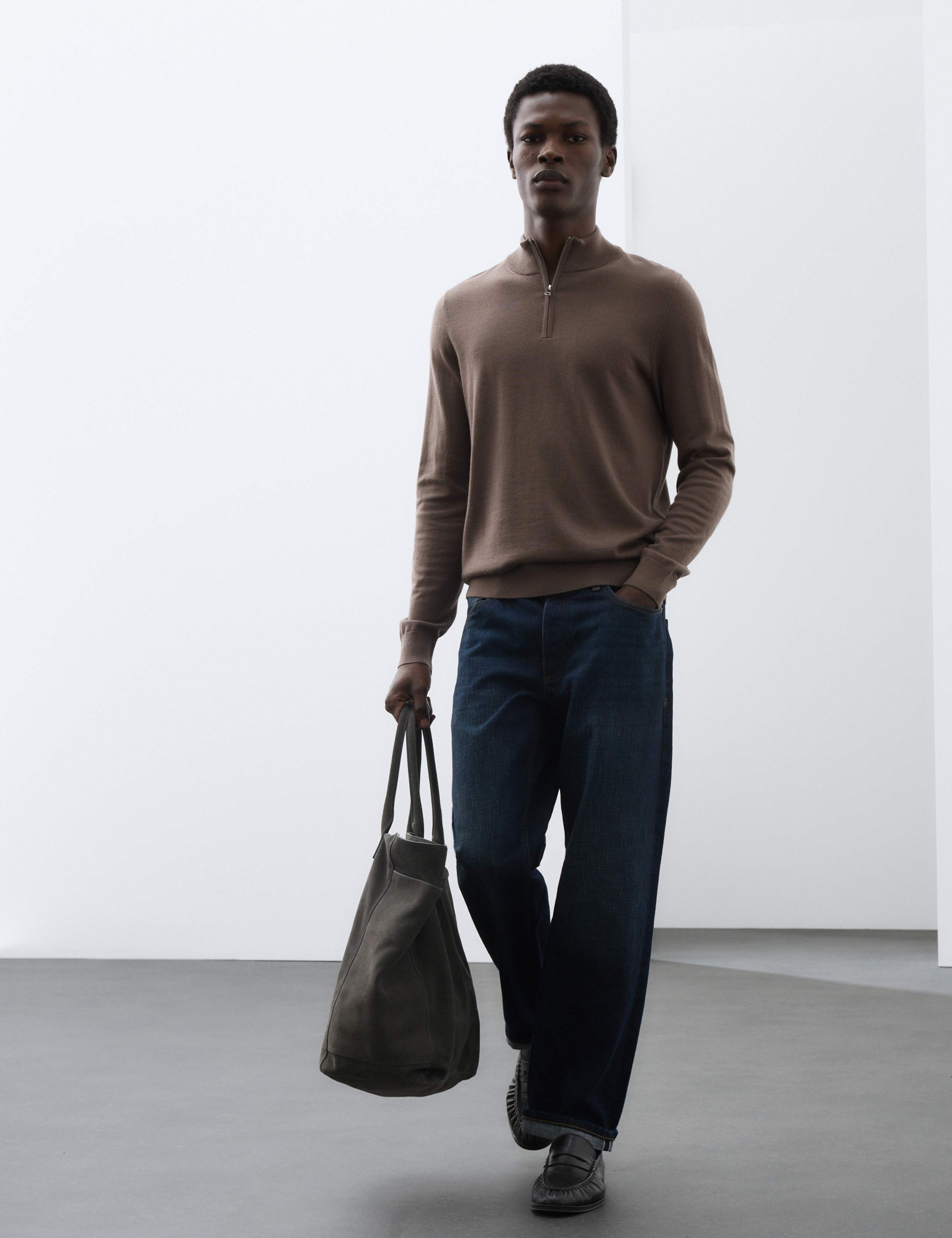 Pure Extra Fine Merino Wool Half Zip Jumper 5 of 7