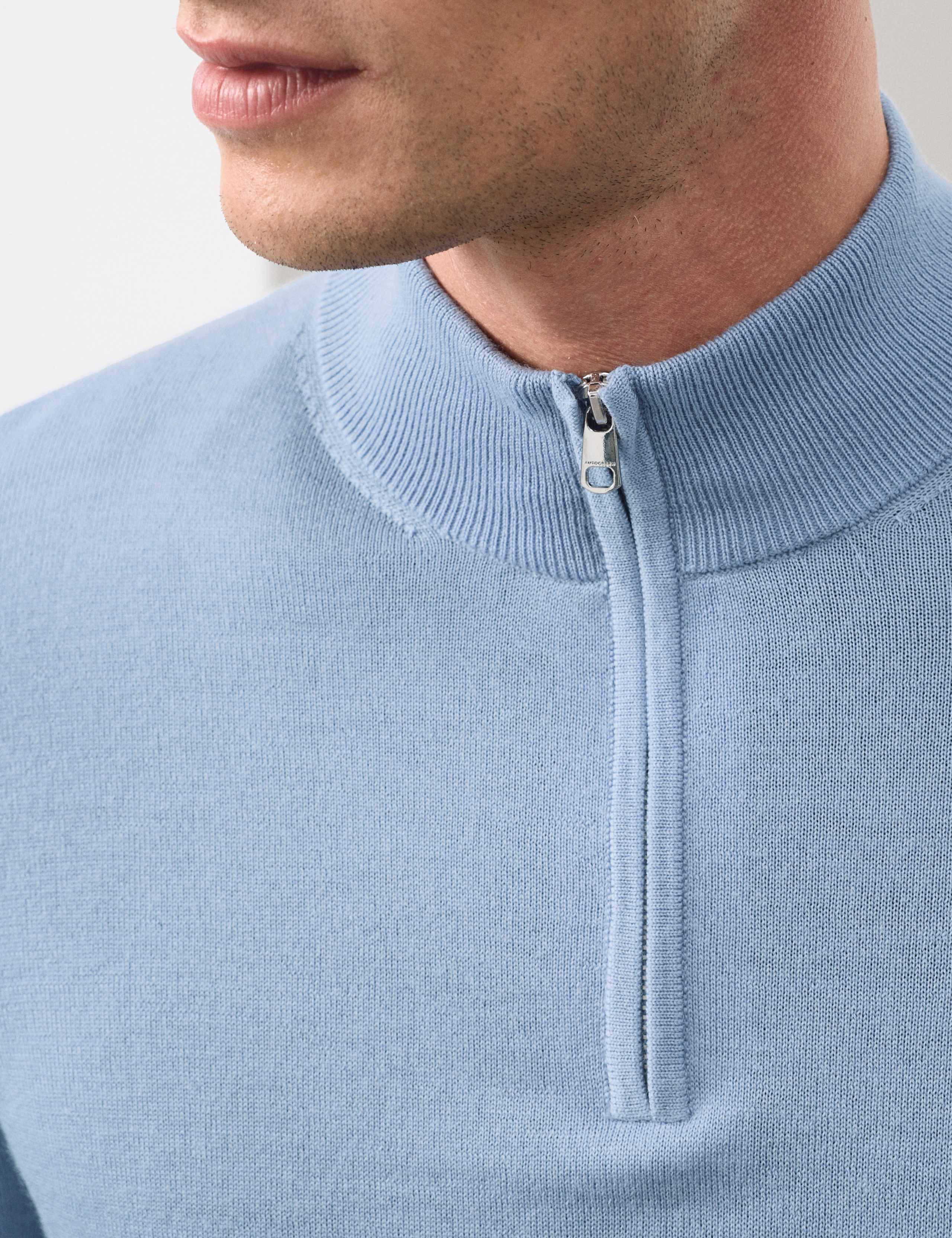 Pure Extra Fine Merino Wool Half Zip Jumper 7 of 7