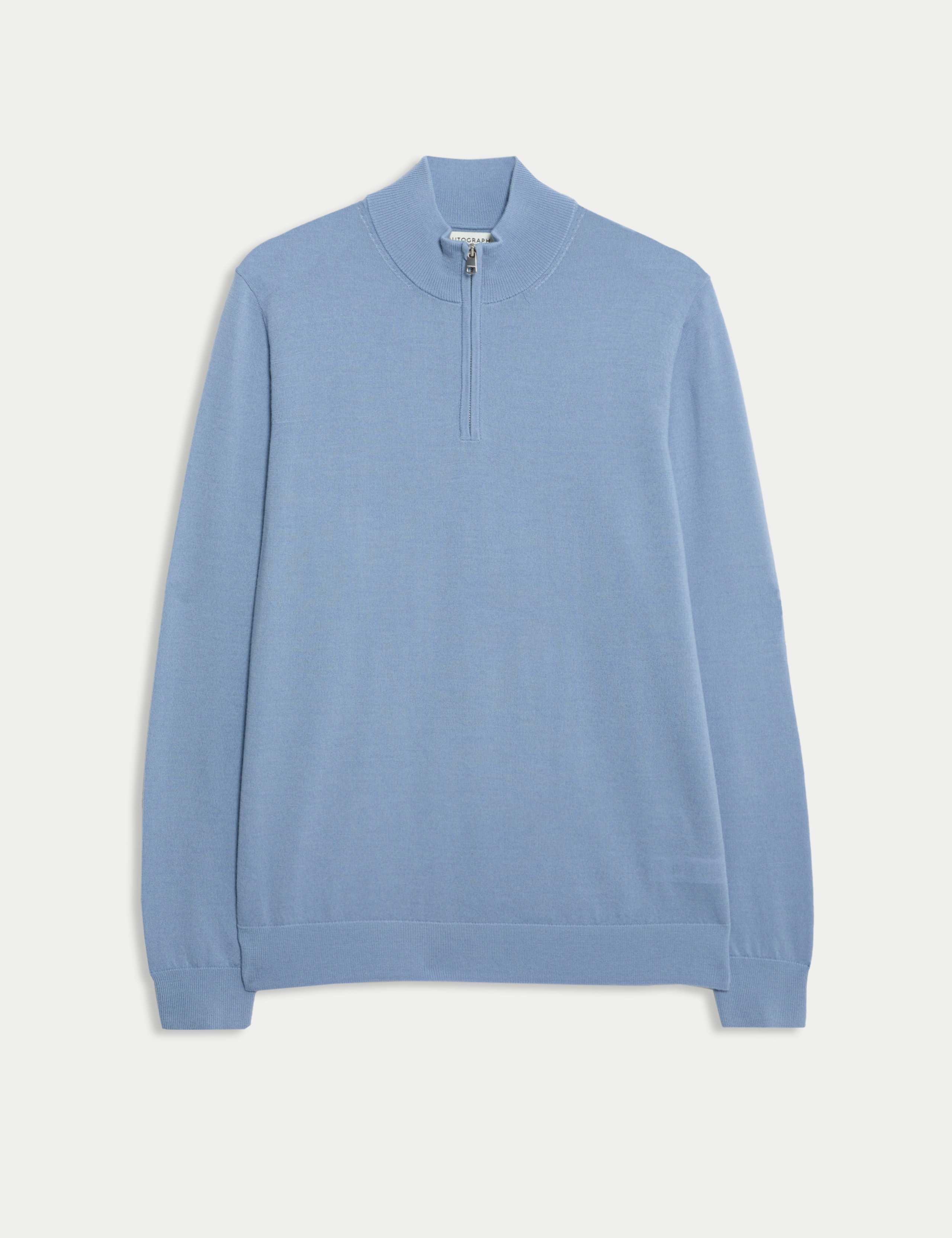 Pure Extra Fine Merino Wool Half Zip Jumper 2 of 7