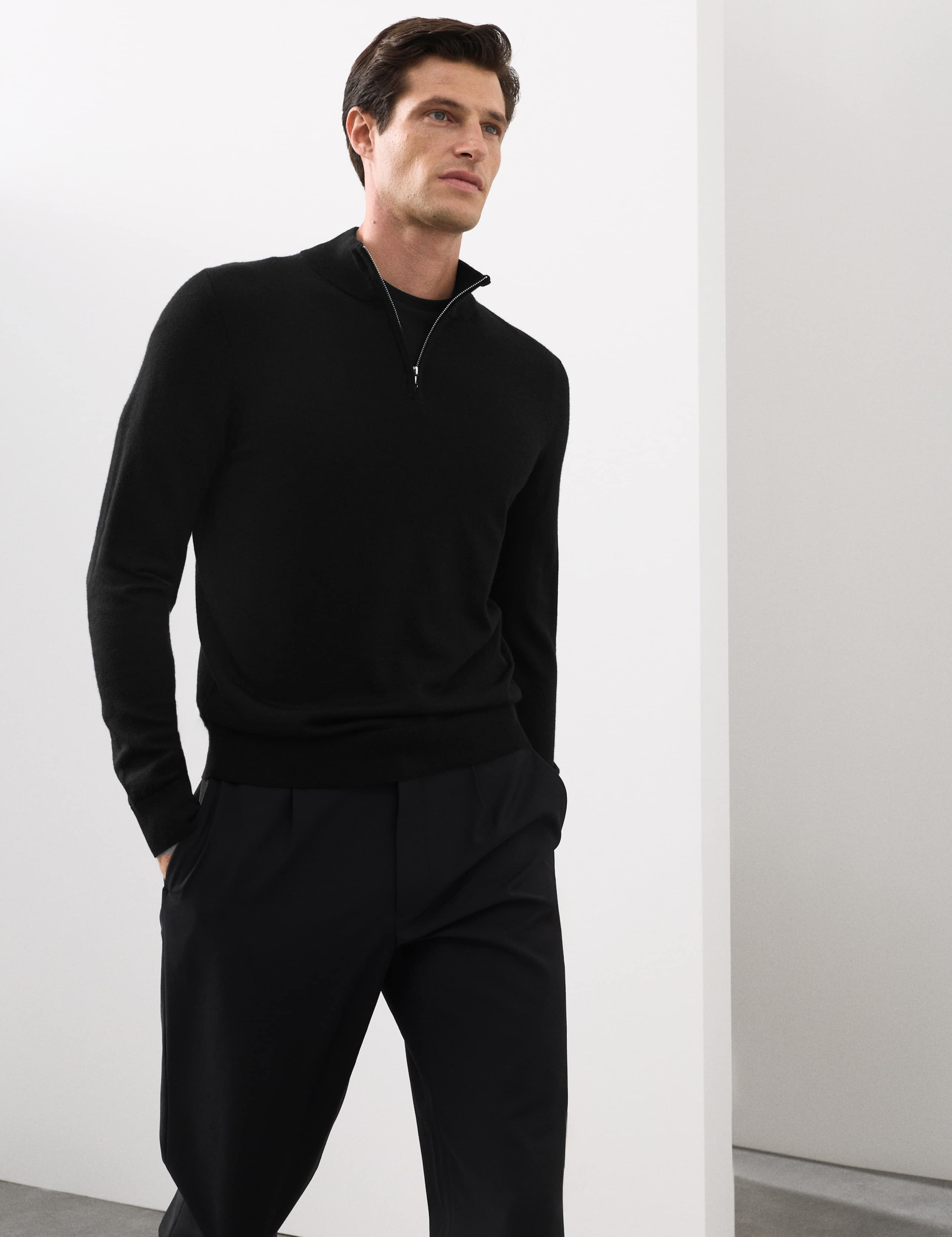 Pure Extra Fine Merino Wool Half Zip Jumper 6 of 6