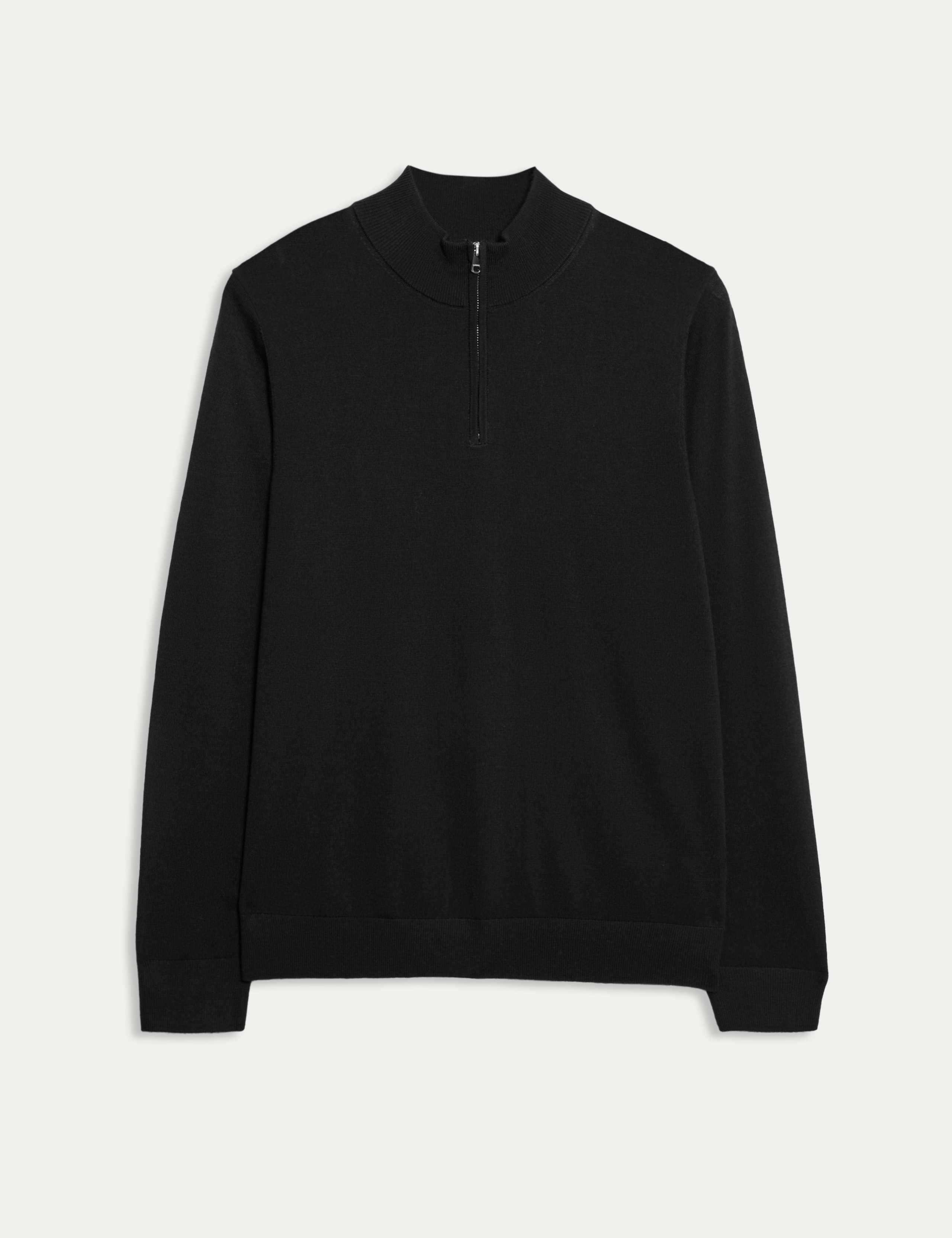 Pure Extra Fine Merino Wool Half Zip Jumper 2 of 6
