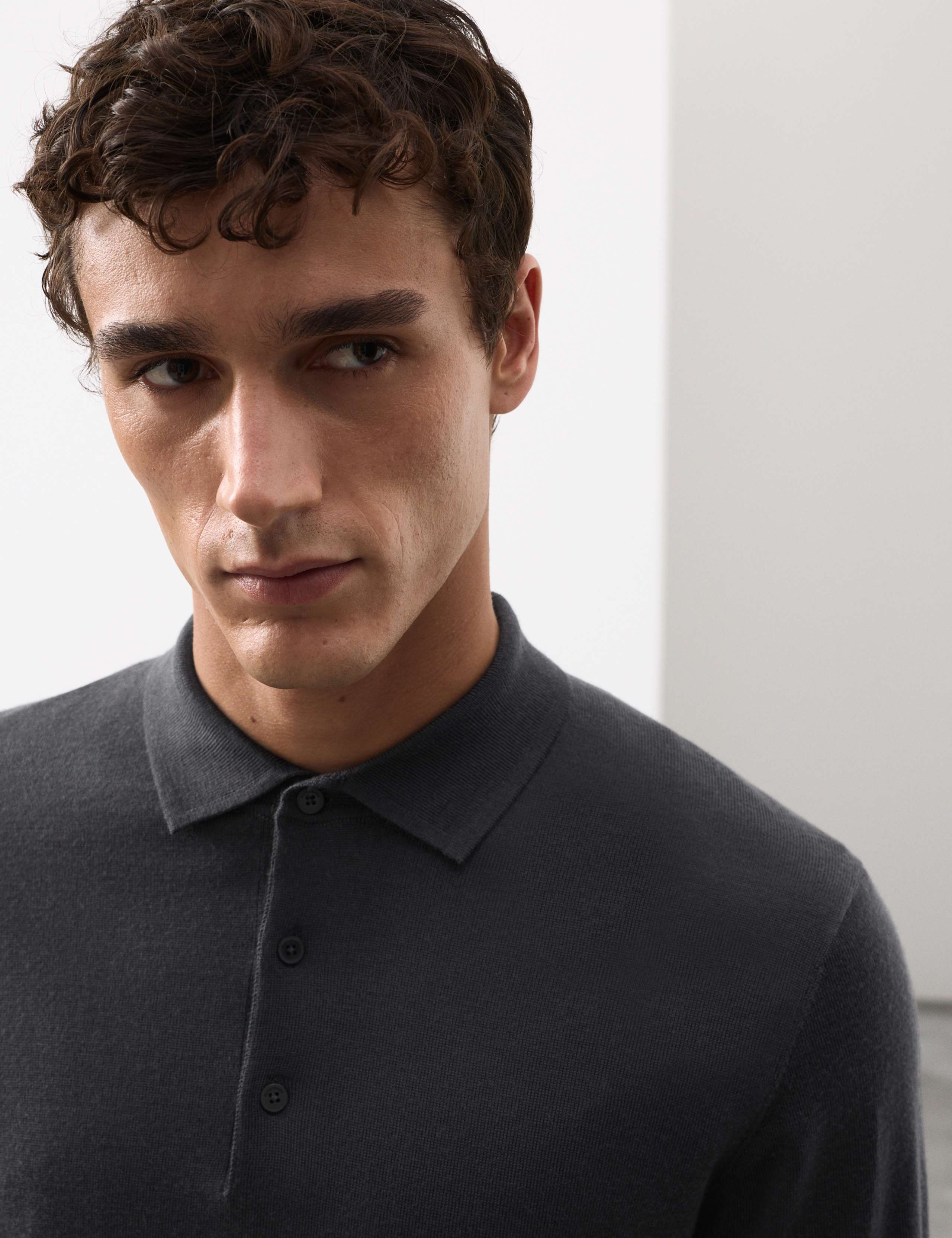 Pure Extra Fine Merino Wool Polo Shirt 1 of 6