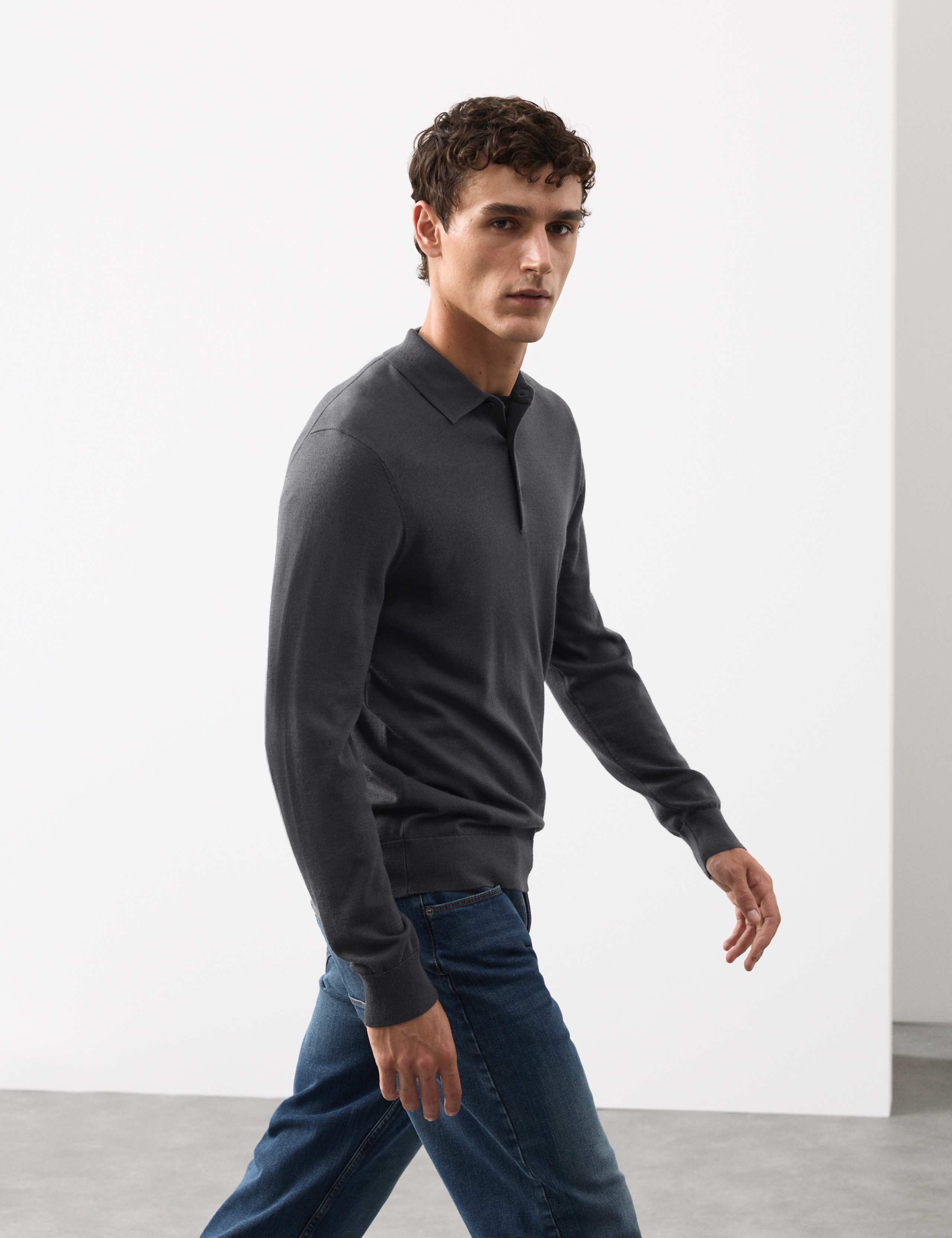 Pure Extra Fine Merino Wool Polo Shirt 5 of 6