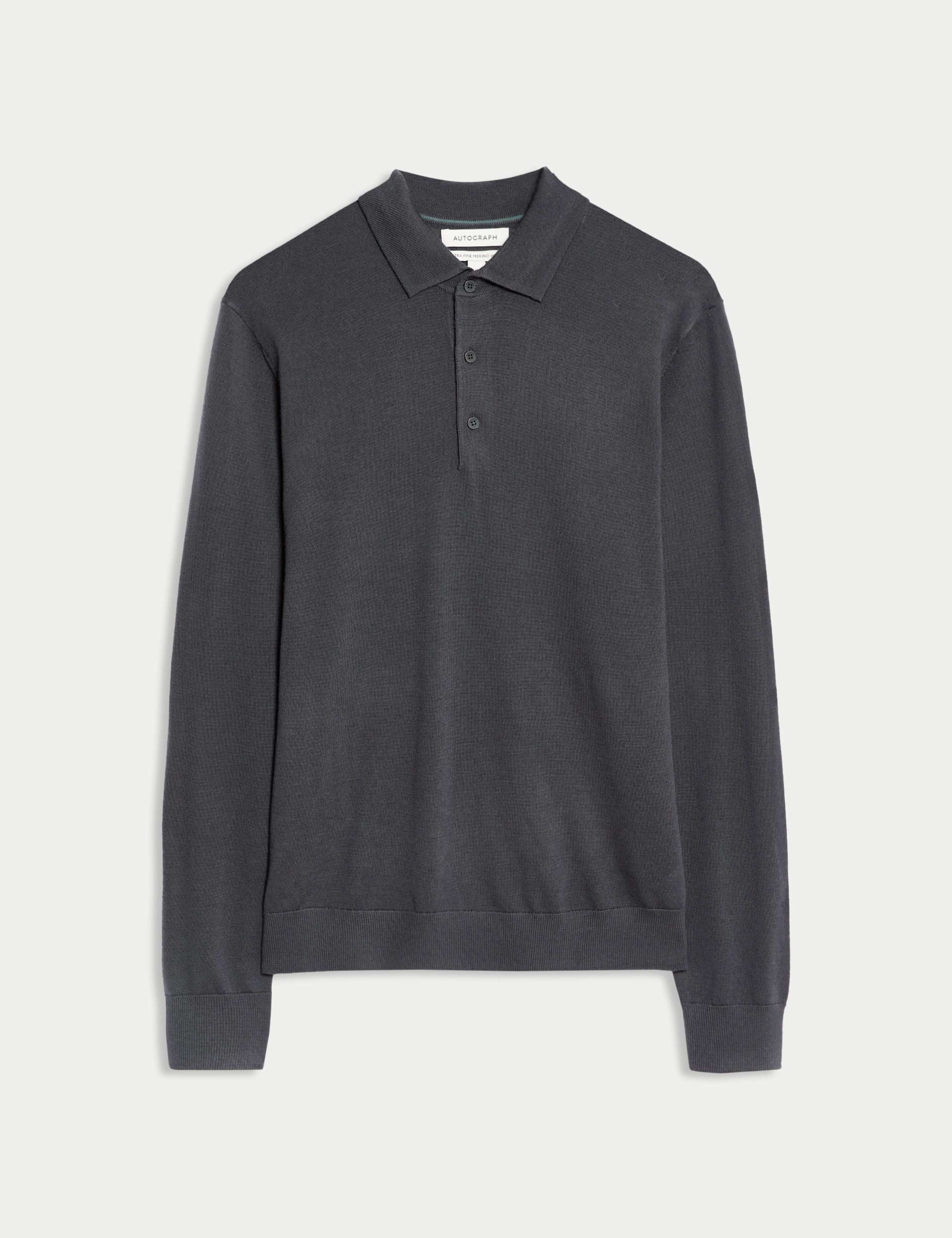 Pure Extra Fine Merino Wool Polo Shirt 2 of 6