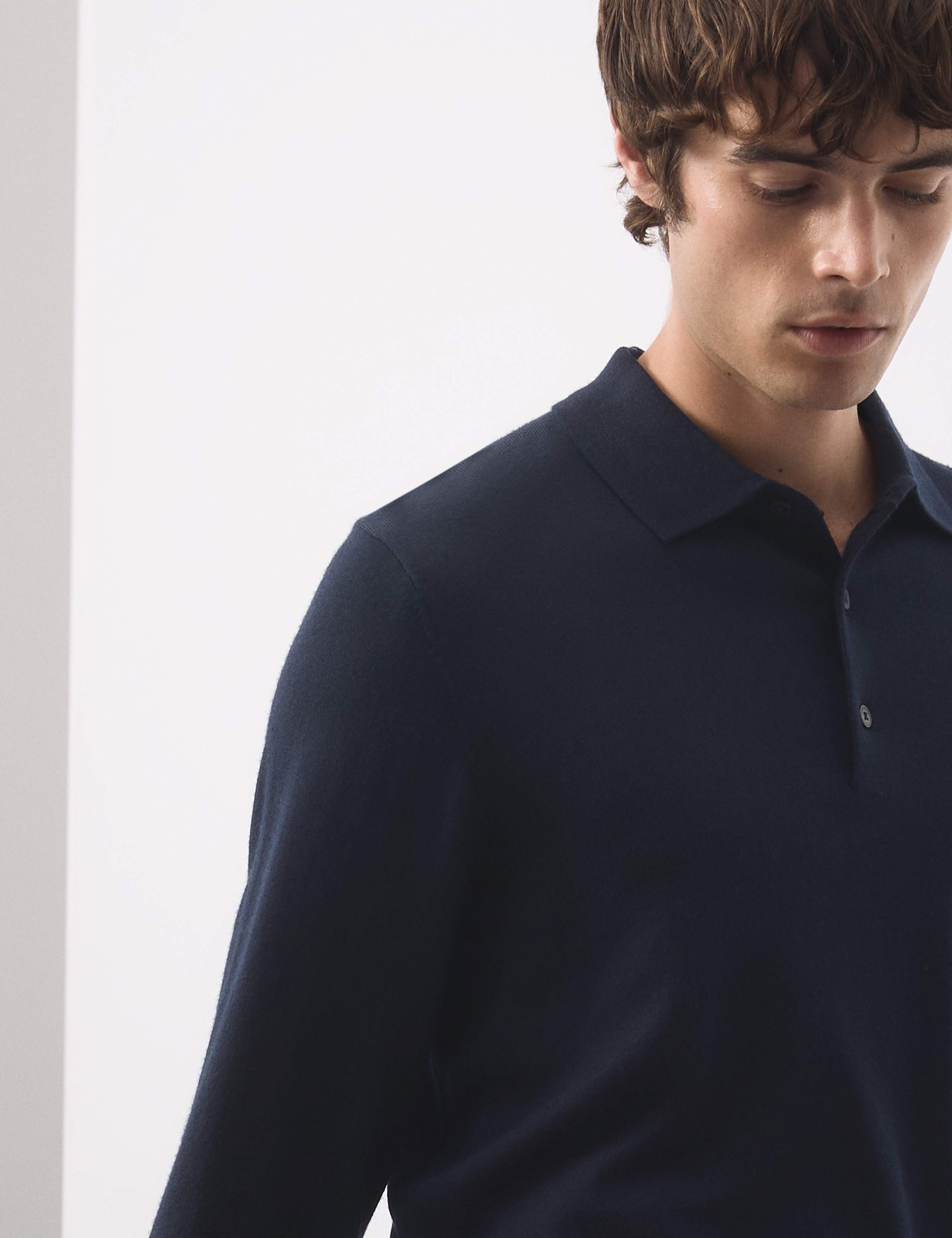 Pure Extra Fine Merino Wool Polo Shirt 4 of 7