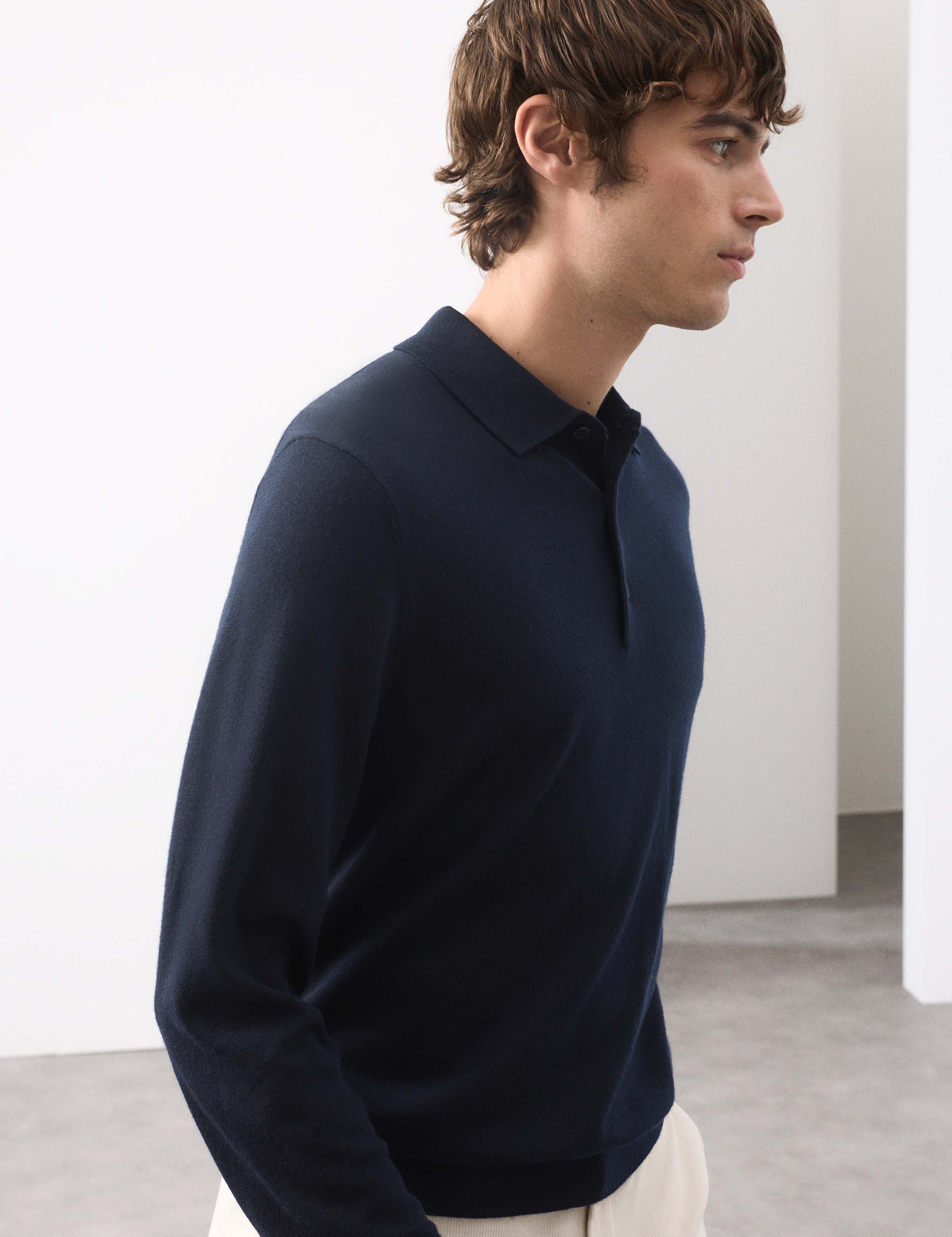 Pure Extra Fine Merino Wool Polo Shirt 6 of 7