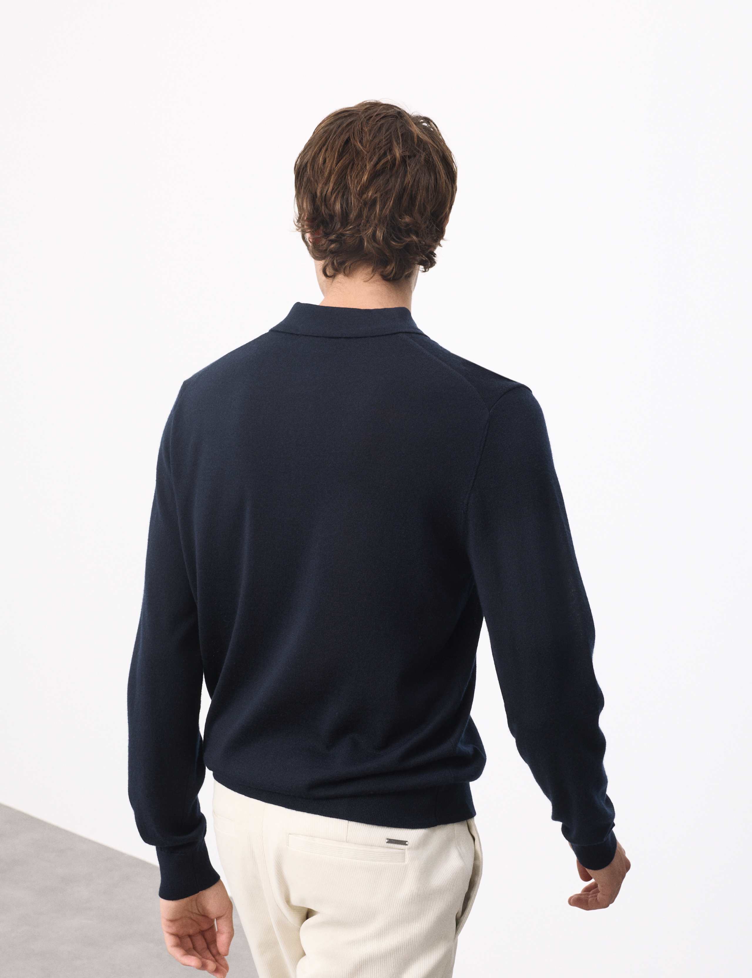 Pure Extra Fine Merino Wool Polo Shirt 7 of 7