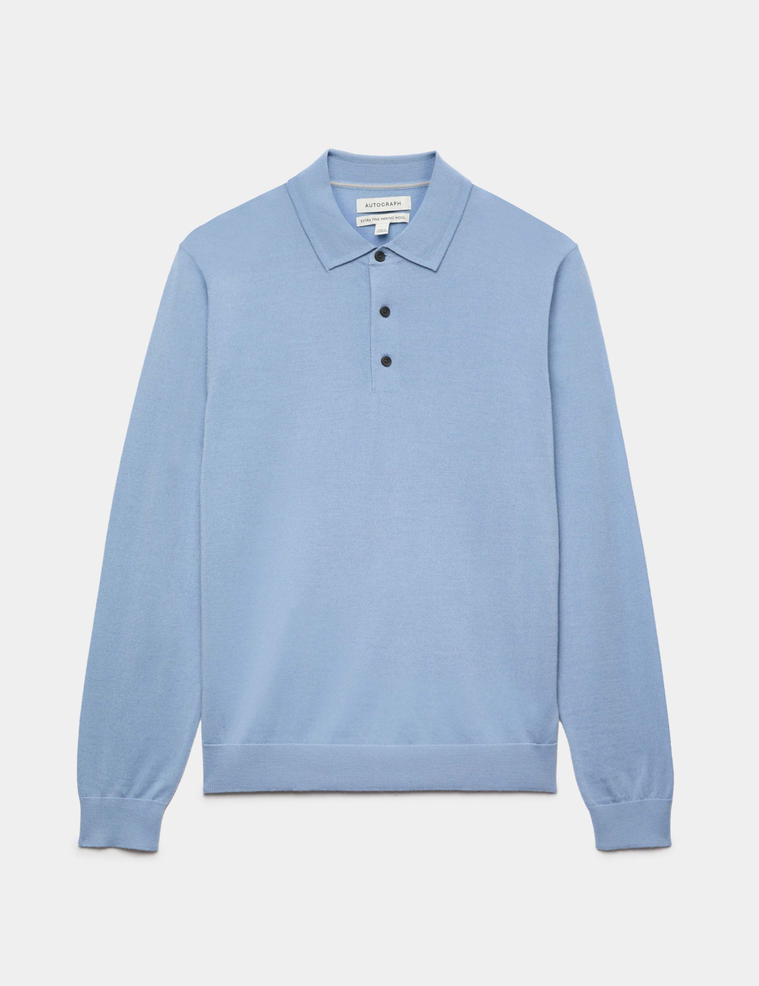 Pure Extra Fine Merino Wool Polo Shirt 2 of 7