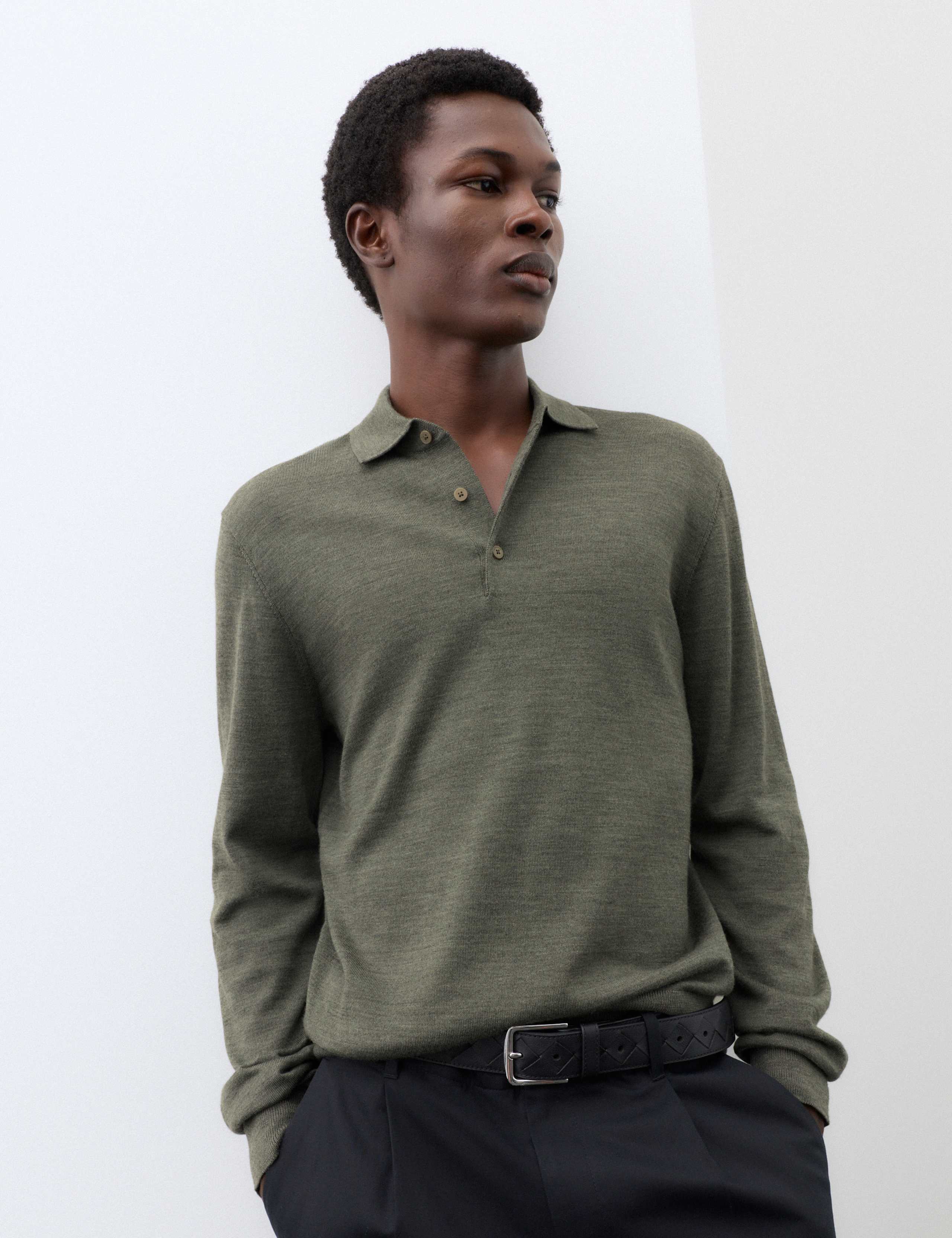 Pure Extra Fine Merino Wool Polo Shirt 1 of 7
